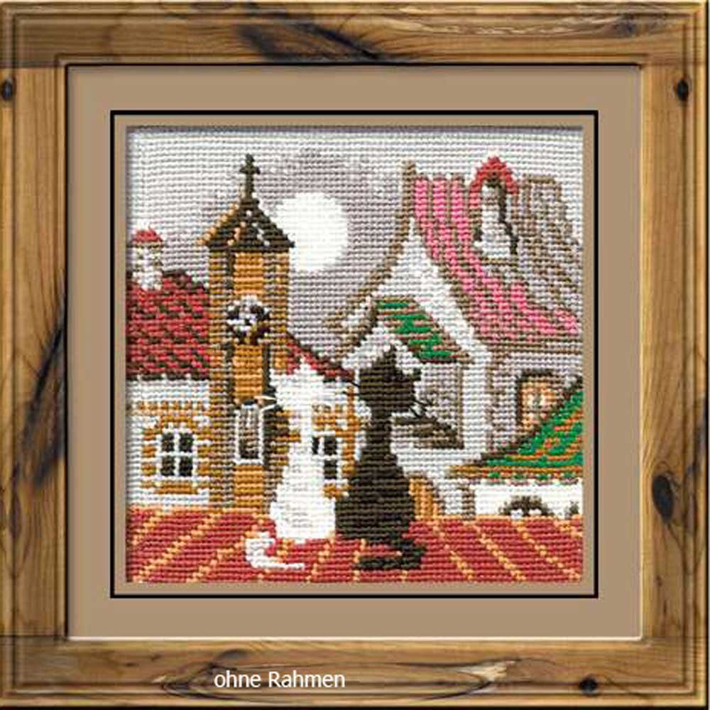 Riolis Kreativset Riolis Kreuzstich-Set "Stadt und Katzen Frühling", Zählmuster, (embroidery kit by Marussia)
