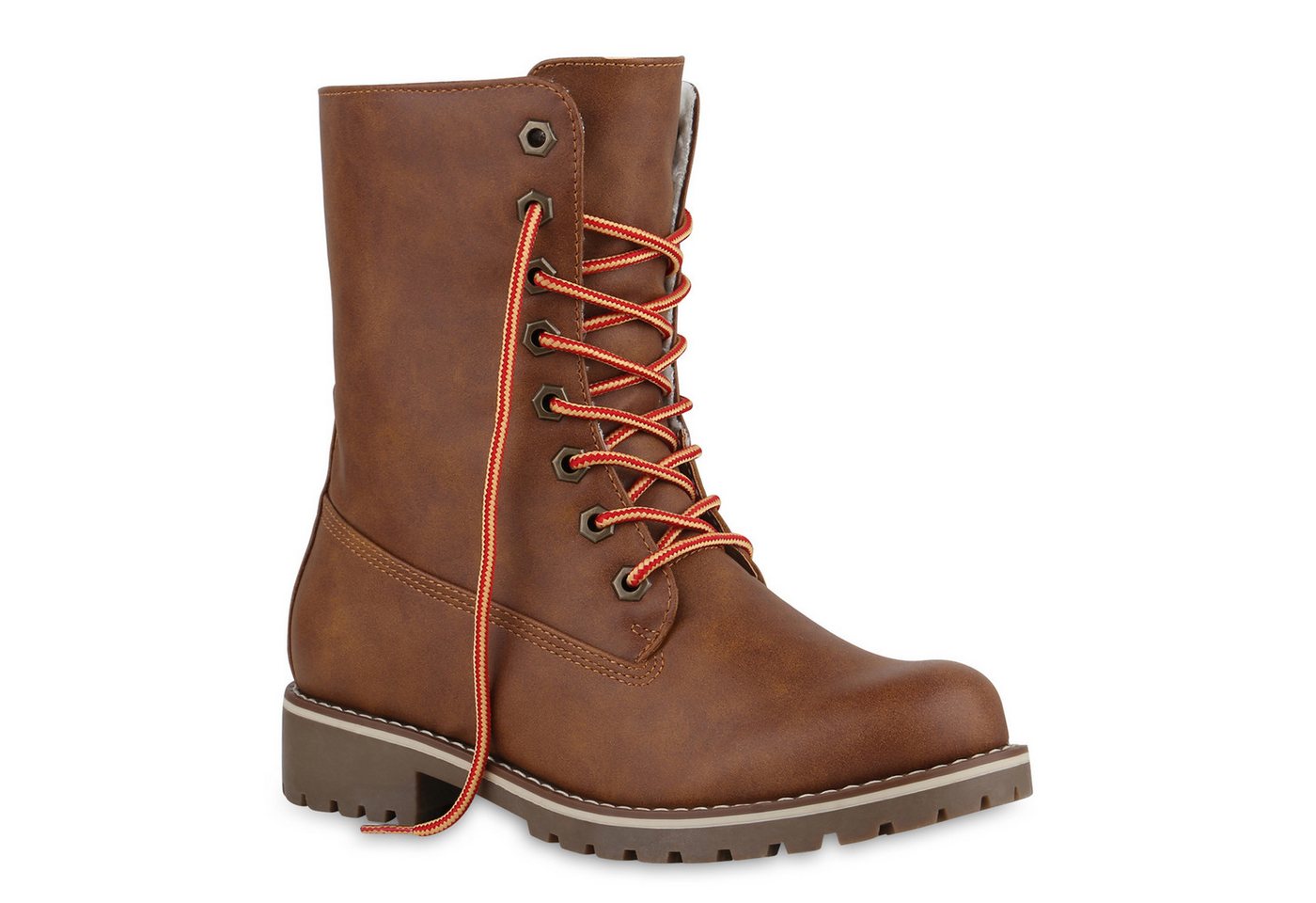 VAN HILL 813135 Schnürstiefelette Damen Schnürstiefeletten Scarlett mit Profilsohle und Warmfutter