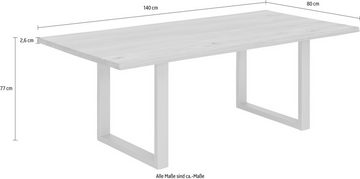 SIT Esstisch Tops&Tables, mit Tischplatte aus Wildeiche, mit Baumkante wie gewachsen, Vintage