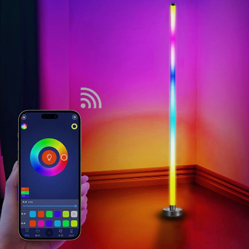 JOYOLEDER Stehlampe LED Stehleuchte RGB bunt Eckleuchte Stehlampe Lichtsäule, mit Fernbedienung, Farbwechsel Farbig Ecklampe