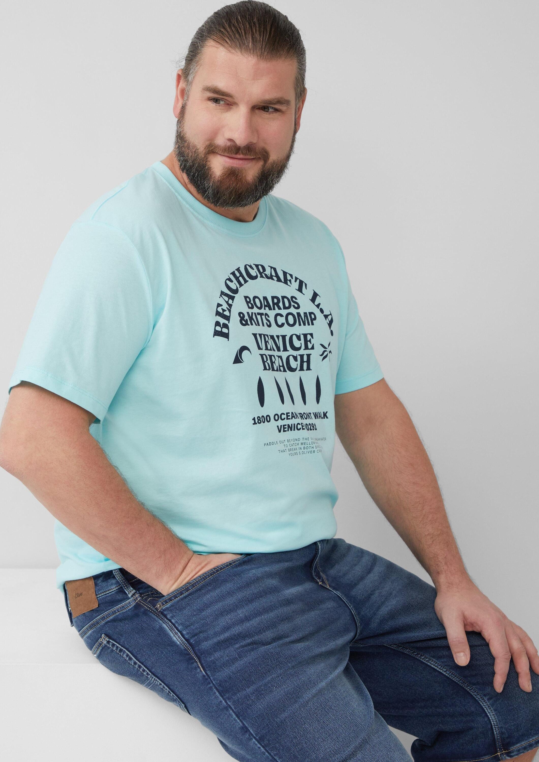 s.Oliver Kurzarmshirt T-Shirt Baumwoll-T-Shirt mit Crewneck günstig online kaufen