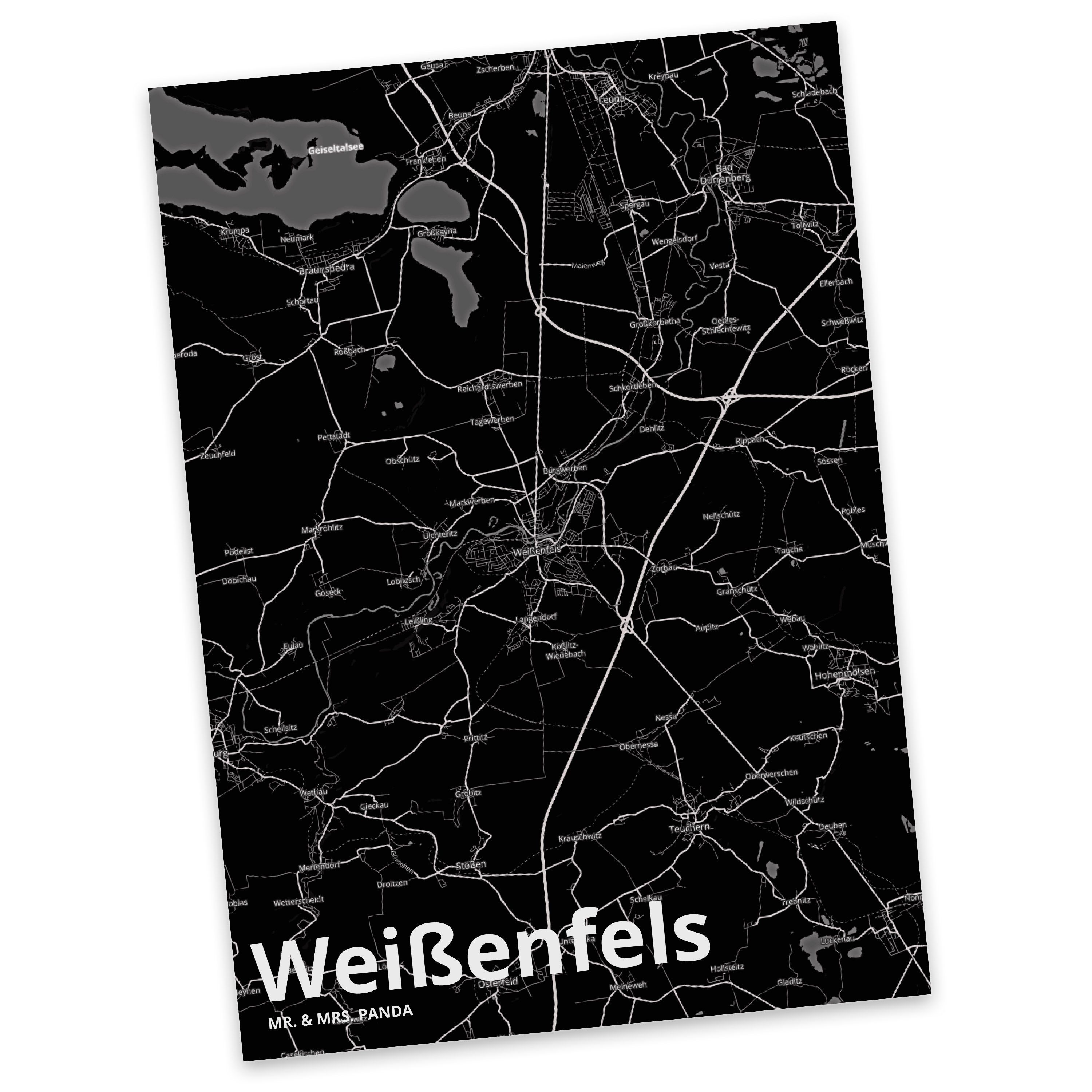 L Karte Stadt Ort, Geschenk, Mrs. Mr. Dorf, Panda Weißenfels Einladungskarte, & Dorf - Postkarte
