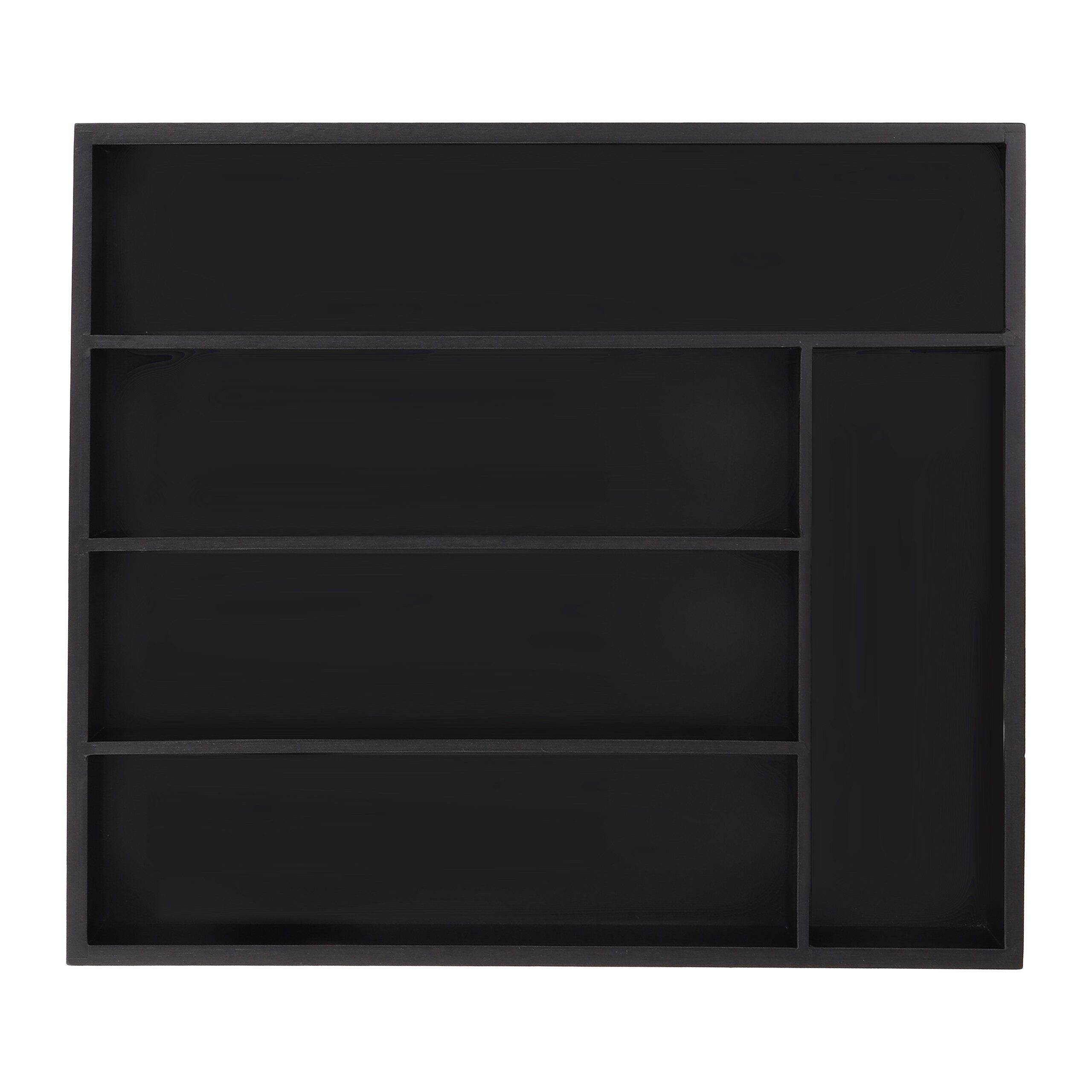 relaxdays Besteckkasten Schwarzer Besteckkasten 5 Fächer günstig online kaufen