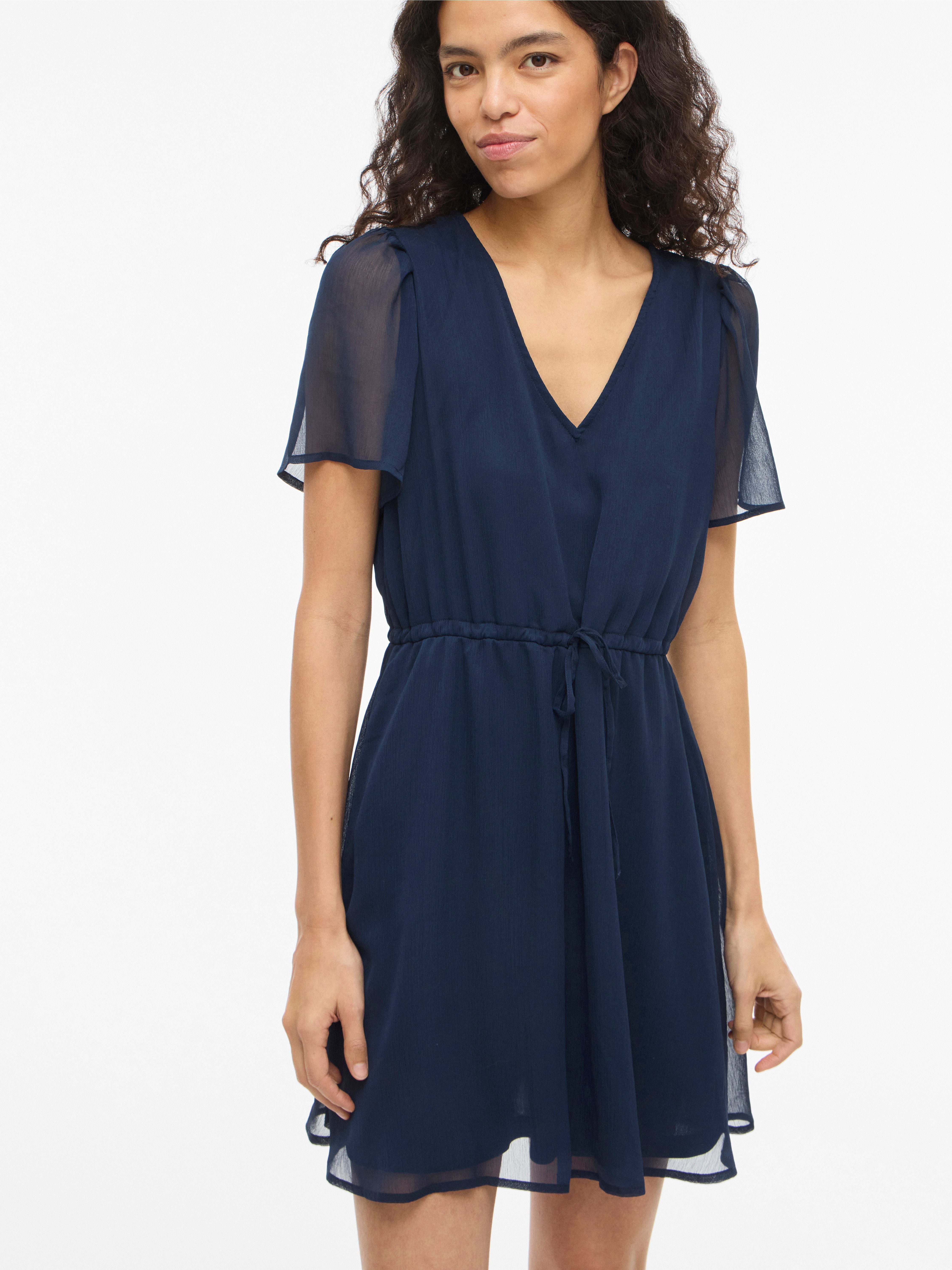 Vila Minikleid VIFALIA V-NECK S/S SHORT DRESS- NOOS Sommerkleid günstig online kaufen