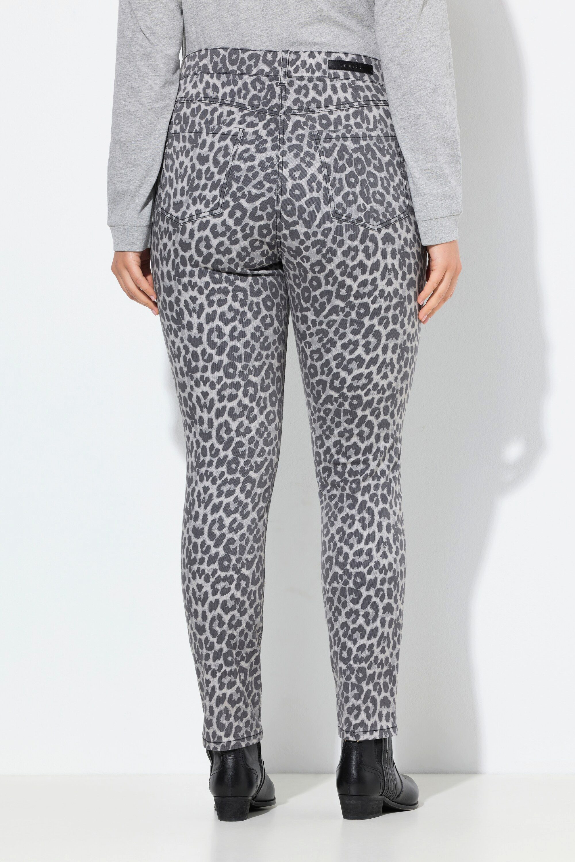 Ulla Popken Regular-fit-Jeans Jeans Sarah Leomuster schmales Bein Stretchtwill