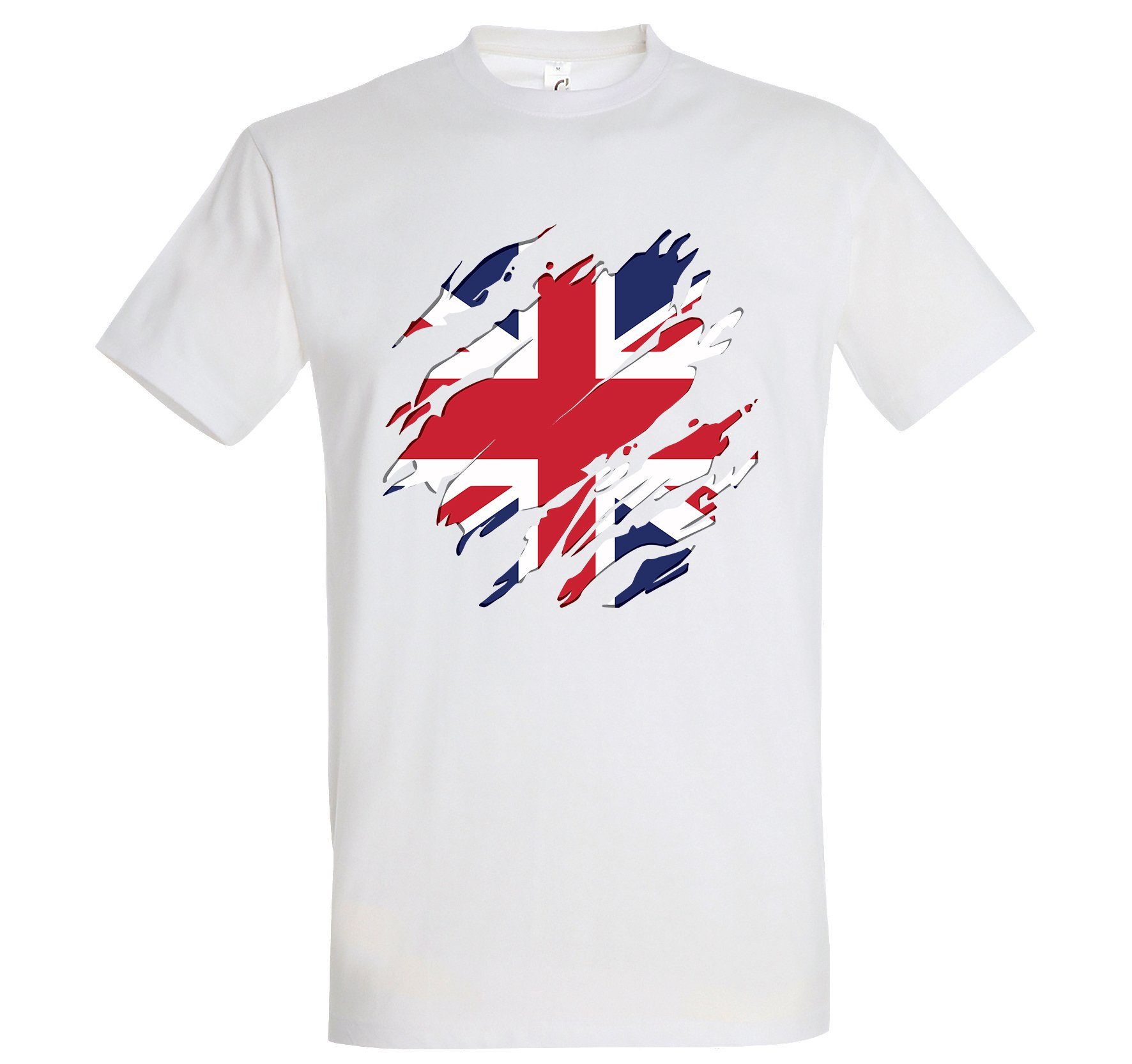 Herren T-Shirt Britain Youth England Weiß Designz Shirt trendigem mit Frontprint