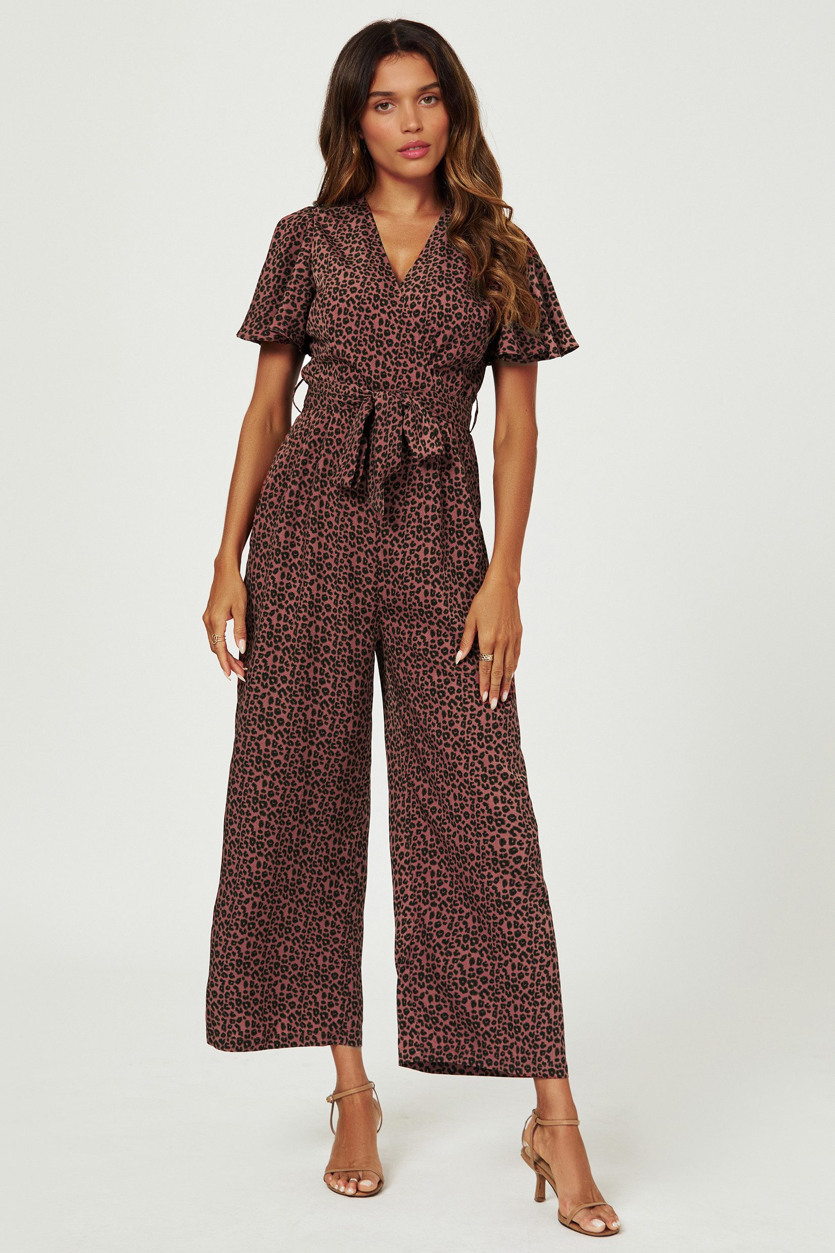 FS Collection Jumpsuit Damen Jumpsuit mit Wickeloberteil und weitem Bein (X günstig online kaufen