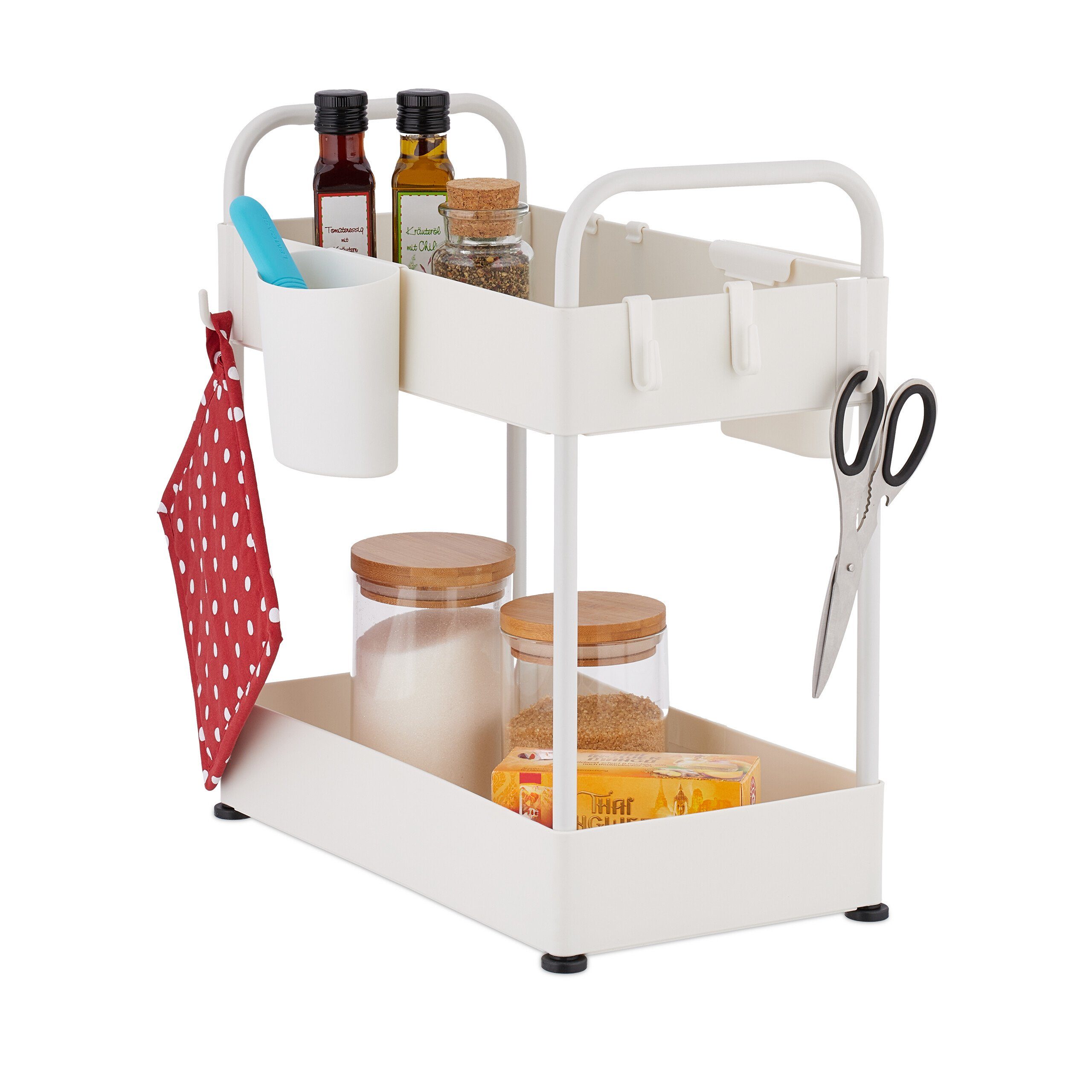 relaxdays Mehrzweckregal Unter Waschbecken Regal mit 2 Ablagen günstig online kaufen