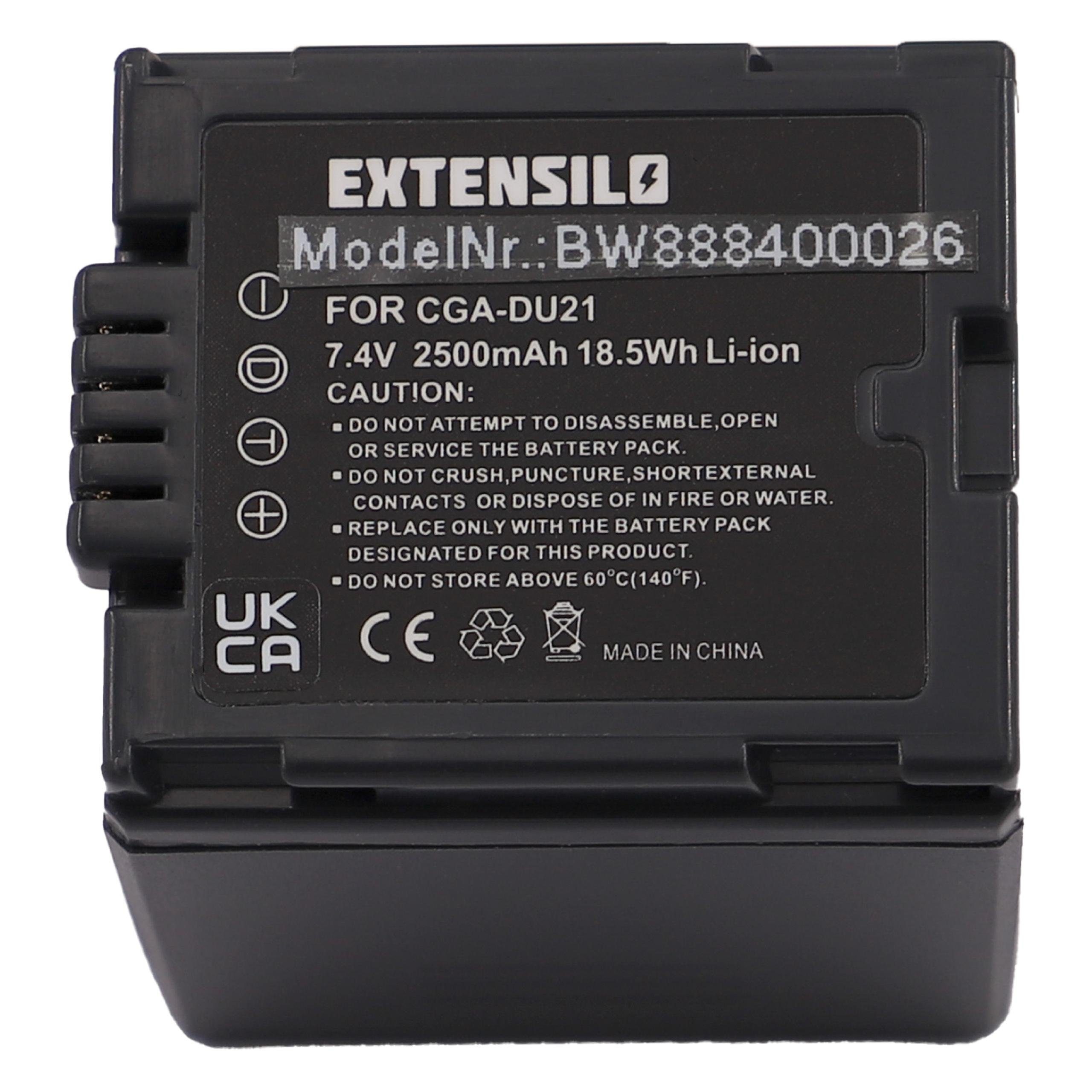 Extensilo Akku Ersatz für Hitachi DZ-BP21, DZ-BP14s, DZ-BP07s für Kamera / Kamera-Akku Akku Li-Ion 2500 mAh (7,4 V, 1 St), Leistungsfähiger Austausch-Akku für Digitalkamera, Spiegelreflexkamera