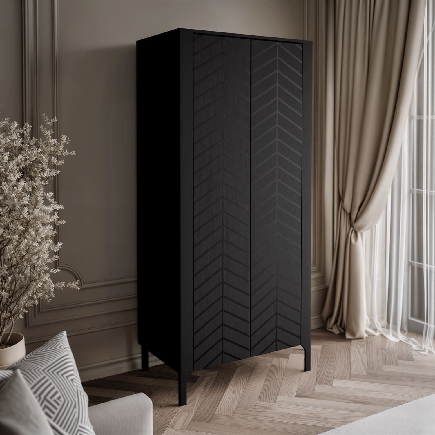 Lookway Kleiderschrank LUMI 90 cm mit zwei Türen (1x Schrank) Breite: 90 cm