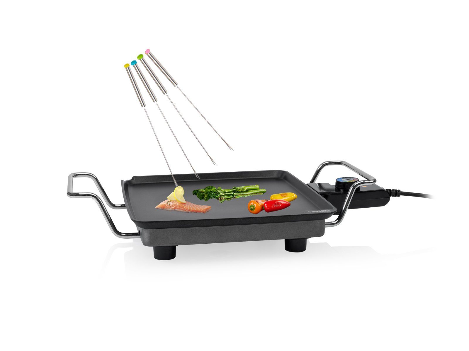 PRINCESS Teppanyakigrill, 1900 W, Japanischer Tischgrill für Zuhause 1-2 Personen Grillplatte 28x28cm