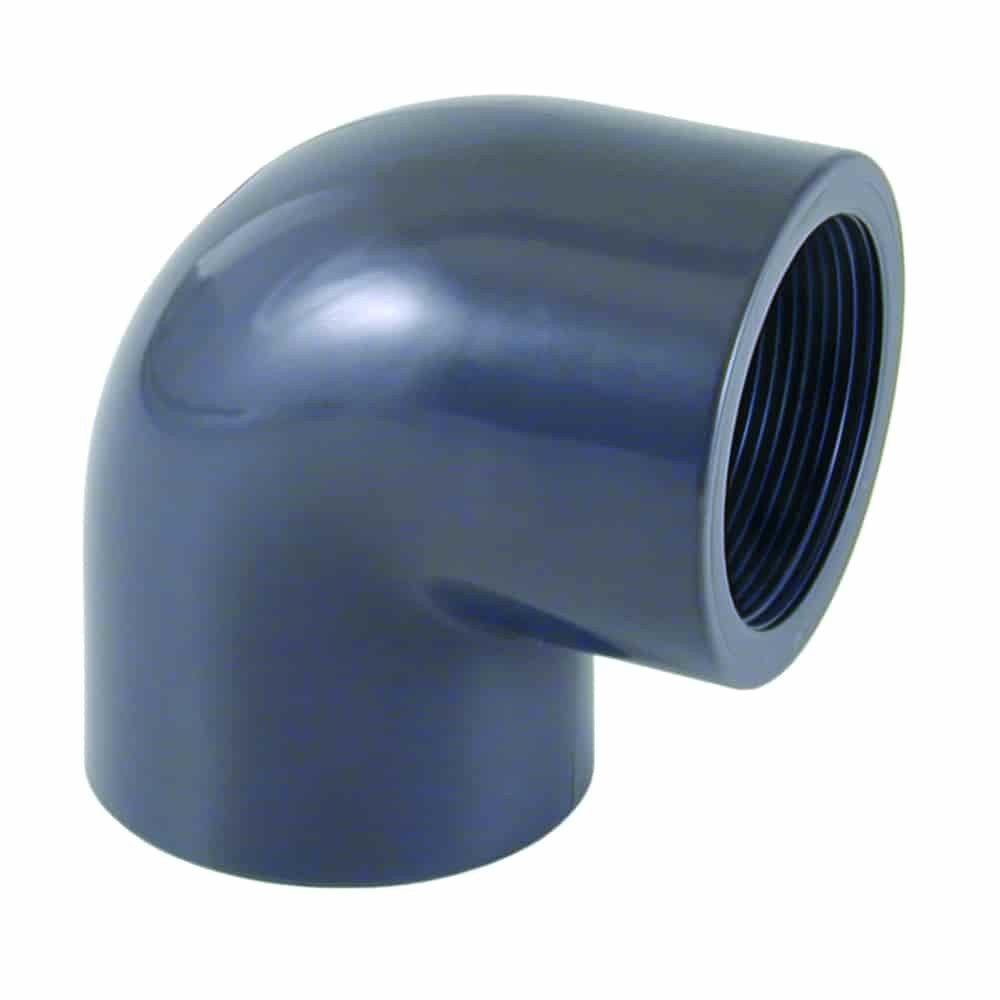Cepex Winkel-Spülrohrverbinder PVC Winkel 90 Grad, PVC-U Winkel, 1/2 Zoll, Klebefitting