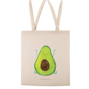 Mr. & Mrs. Panda Tragetasche Avocado Glücklich - Transparent - Geschenk, Stoffbeutel, Veggie, Fruc (1-tlg), Modisches Design