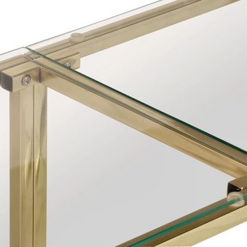 vidaXL Beistelltisch Konsolentisch Golden Edelstahl und Hartglas (1-St)