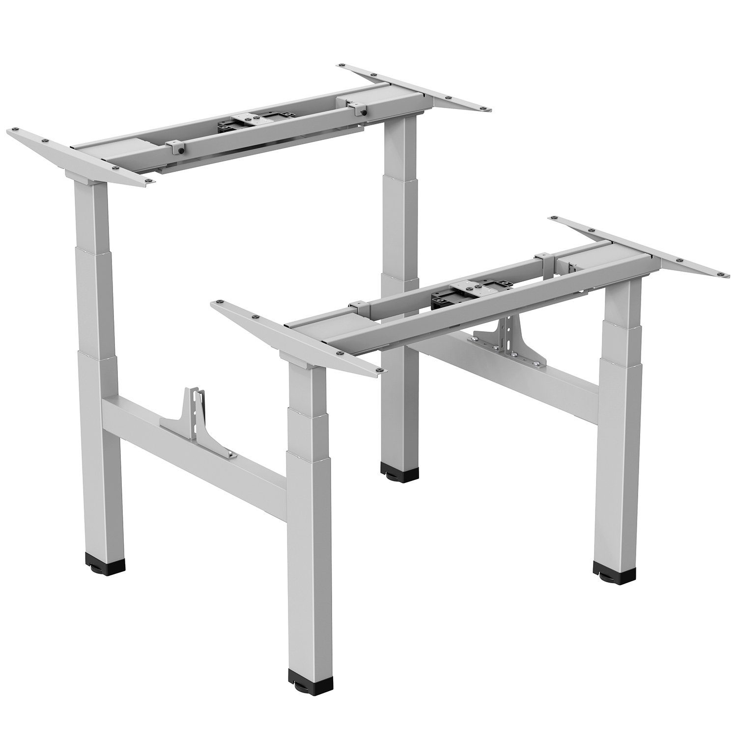 Doppeltischgestell Sitz-Steh-Schreibtisch Ergo Tischplatte ohne ER-404, Office bis 2x125kg Schreibtisch Grau