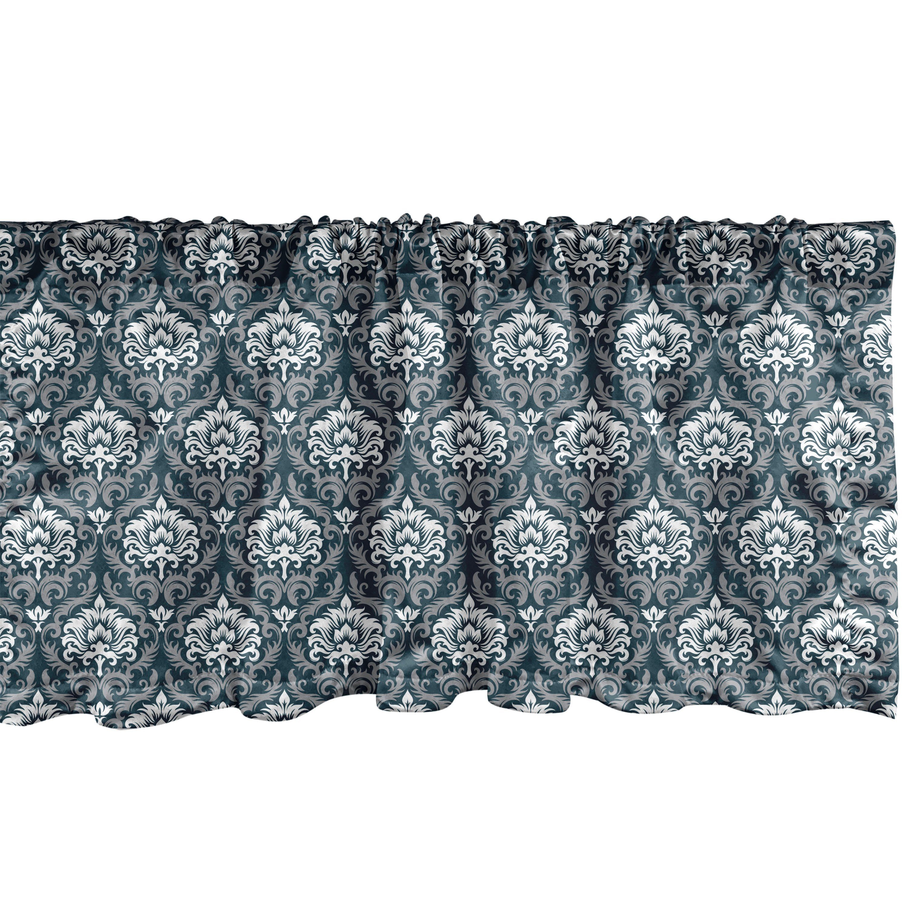 Scheibengardine Vorhang Volant für Küche Schlafzimmer Dekor mit Stangentasche, Abakuhaus, Microfaser, Damast floral Victorian