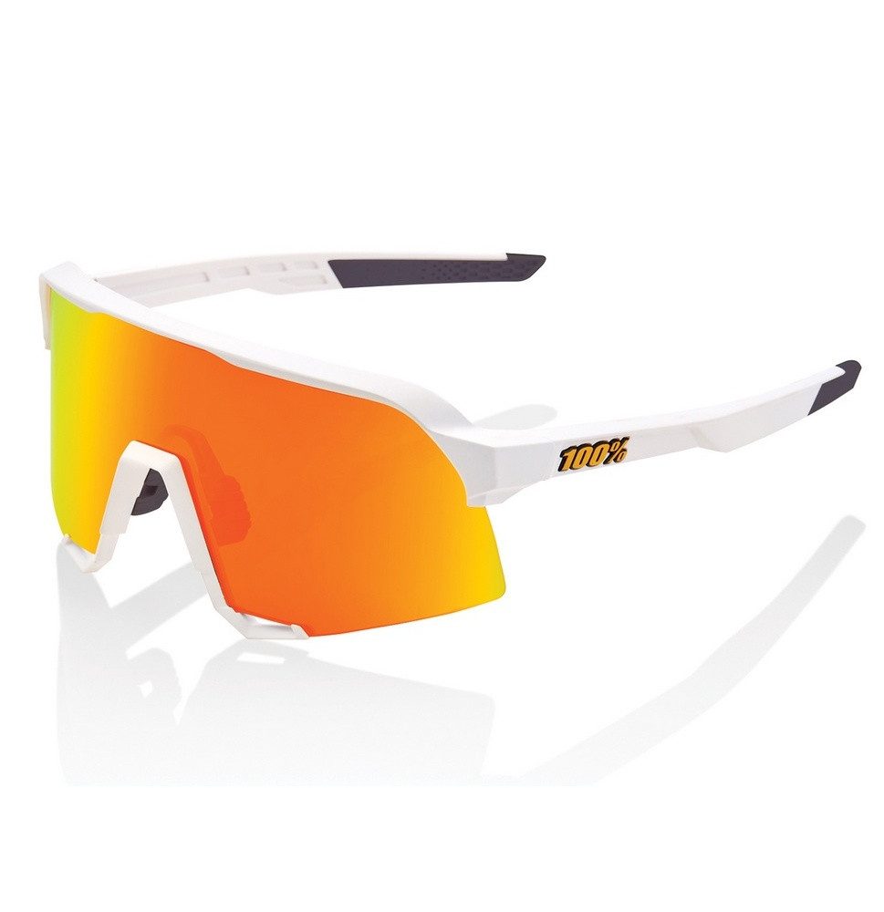 100% Sonnenbrille Sport S3 HiPER Mirror Lens weiss/orange - 1 Brille mit Hardcase