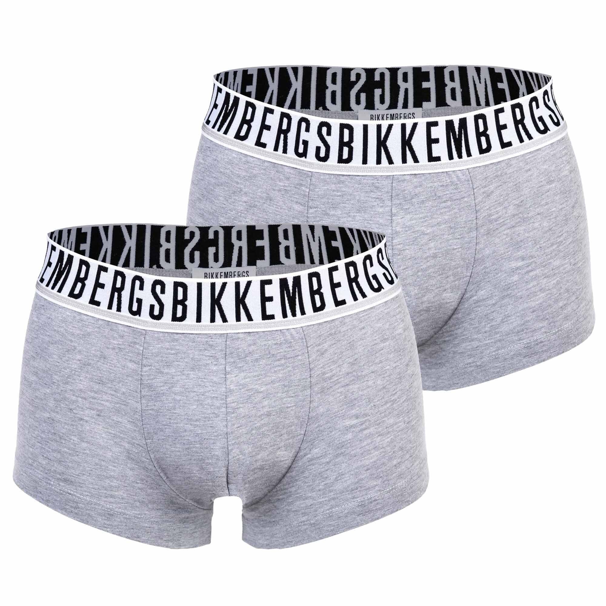 Bikkembergs Boxer Herren Boxershorts, 2er Pack - BI-PACK TRUNKS Grau