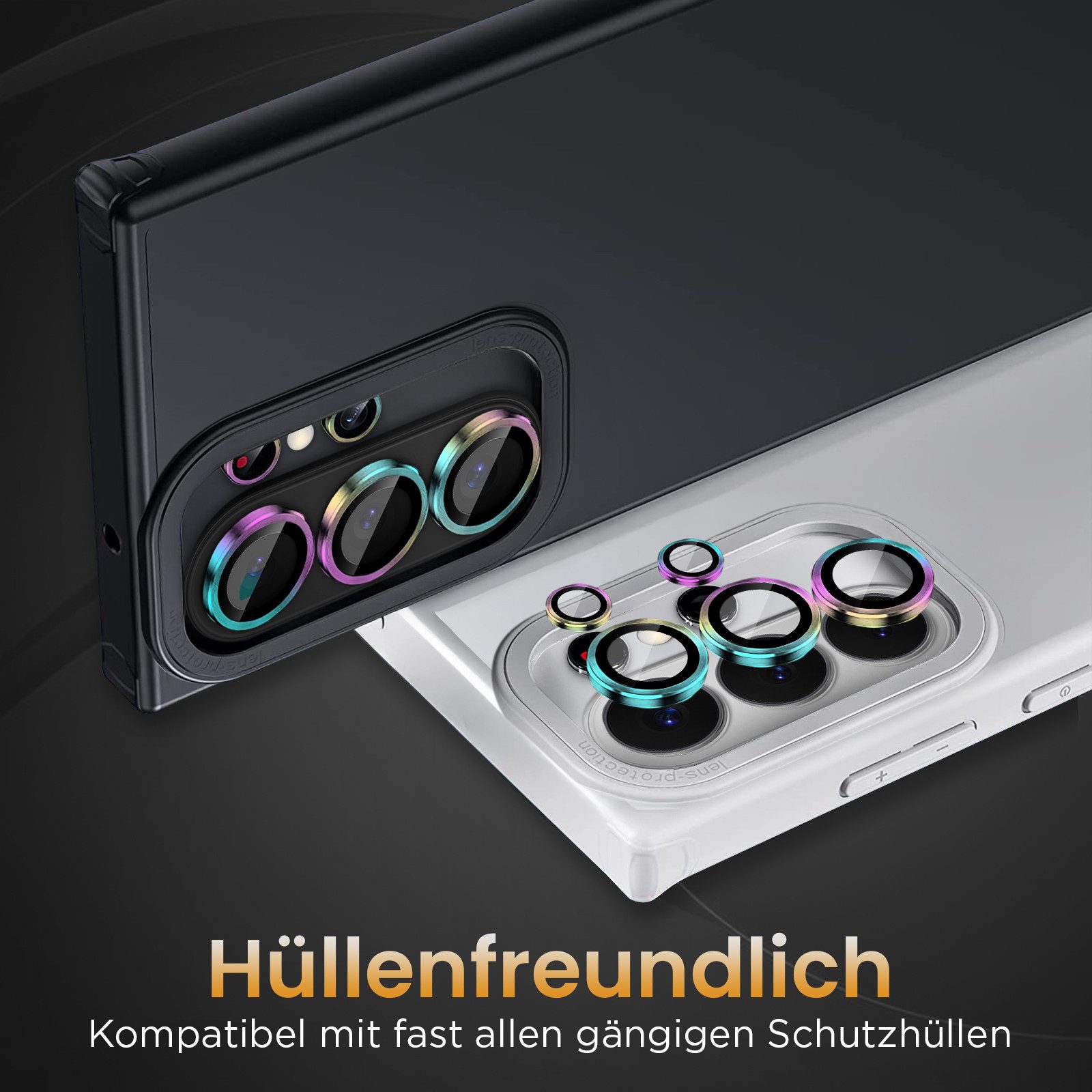 Tec-Expert Kameraschutzglas 9H Kameraglas Set in Regenbogenfarben für Samsung Galaxy S26 Ultra für Samsung Galaxy S26 Ultra, Linsenschutzglas Set, 1 Stück, Kame – Bild 4 von 5