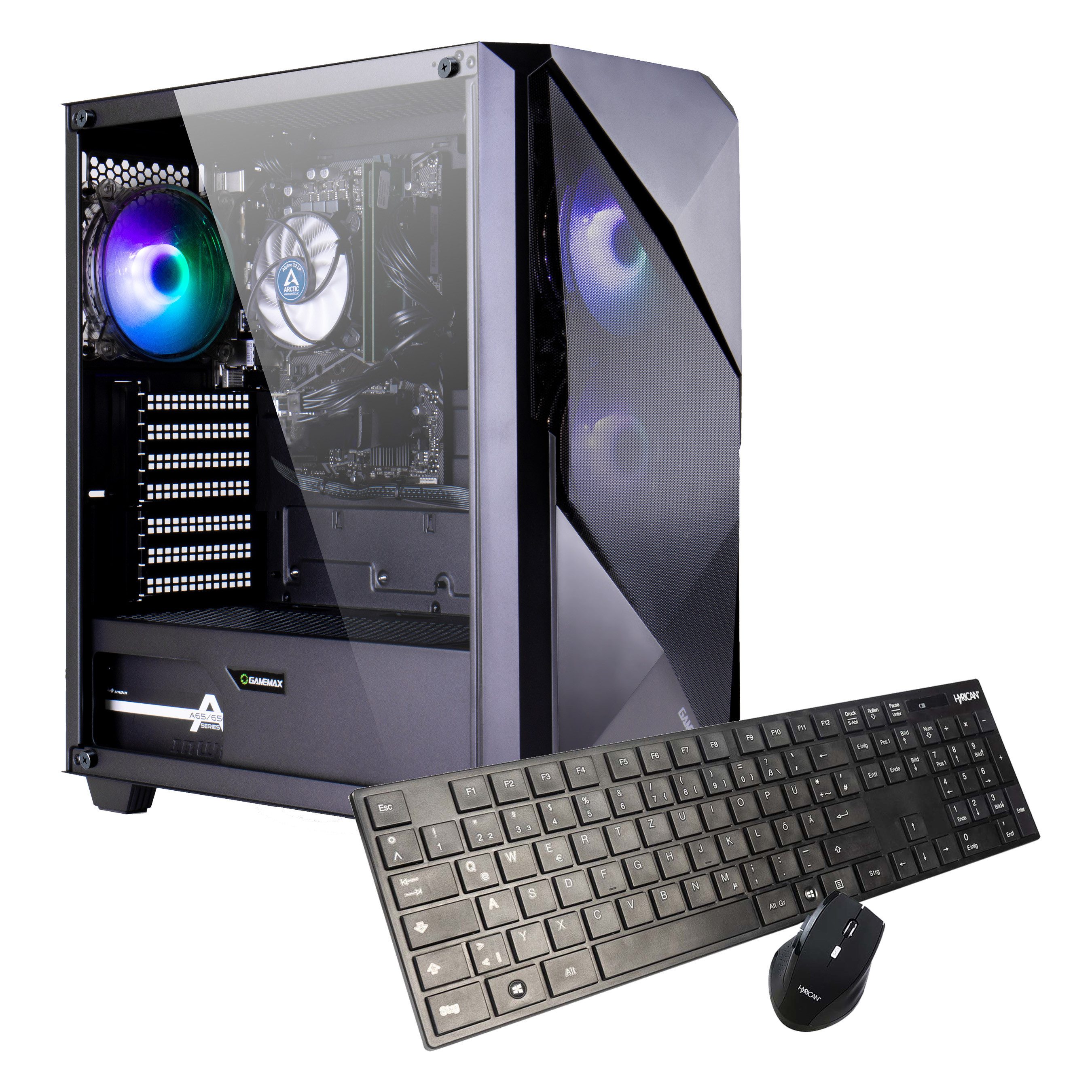 GAMEMAX Striker 7578 PC (AMD Ryzen 5 5600G, Radeon Onboard Graphics, 32 GB RAM, 1000 GB SSD, Luftkühlung, Windows 11)