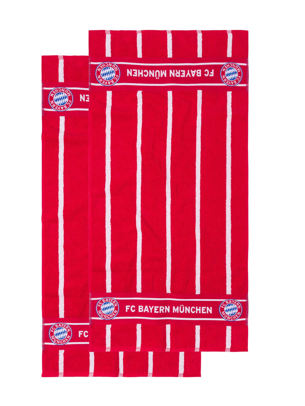 FC Bayern München Badetuch FC Bayern München Handtuch I Gäste-Handtücher I 2er Set I Rot-Weiß, Baumwolle