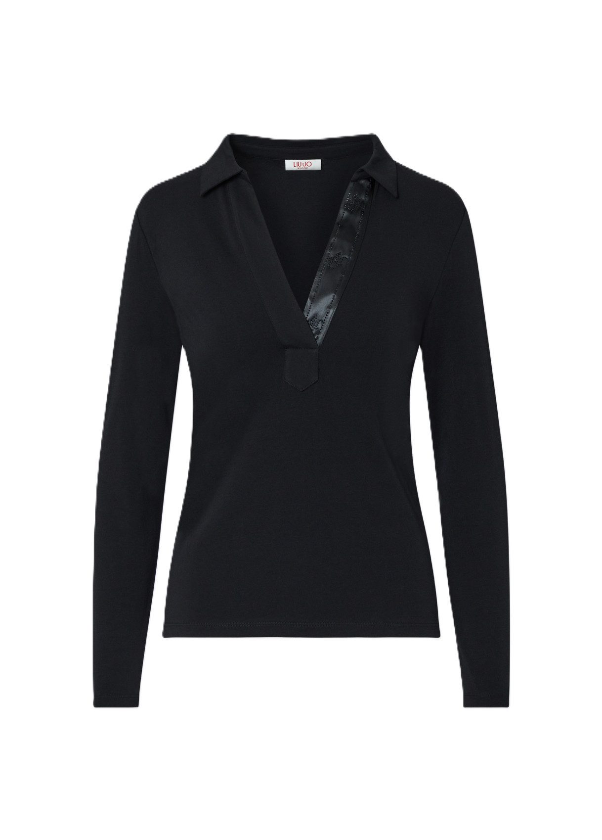 Liu Jo Langarmshirt ECS T-SHIRT MODA M/L - Poloshirt mit V-Ausschnitt
