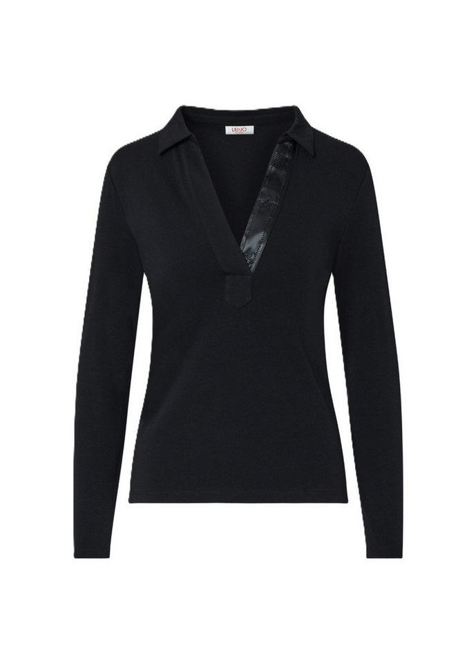 Liu Jo Langarmshirt ECS T-SHIRT MODA M/L - Poloshirt mit V-Ausschnitt