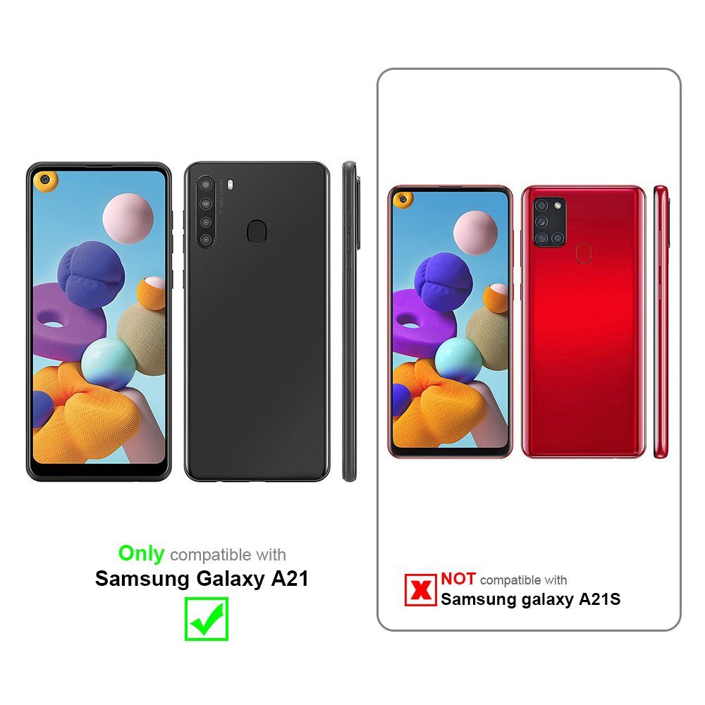 Cadorabo Handyhülle für Samsung Galaxy A21 Hülle Samsung Galaxy A21, Flexible Hülle TPU Silikon Schutzhülle Back Cover Case