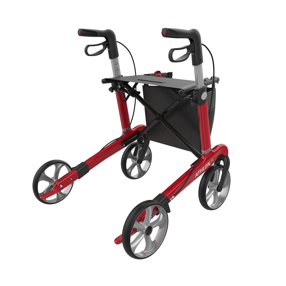 Rehasense Rollator Rehasense Athlon SL Carbon Rollator, Gr. M TPE Räder Racing Red, 8 Jahre Herstellergarantie