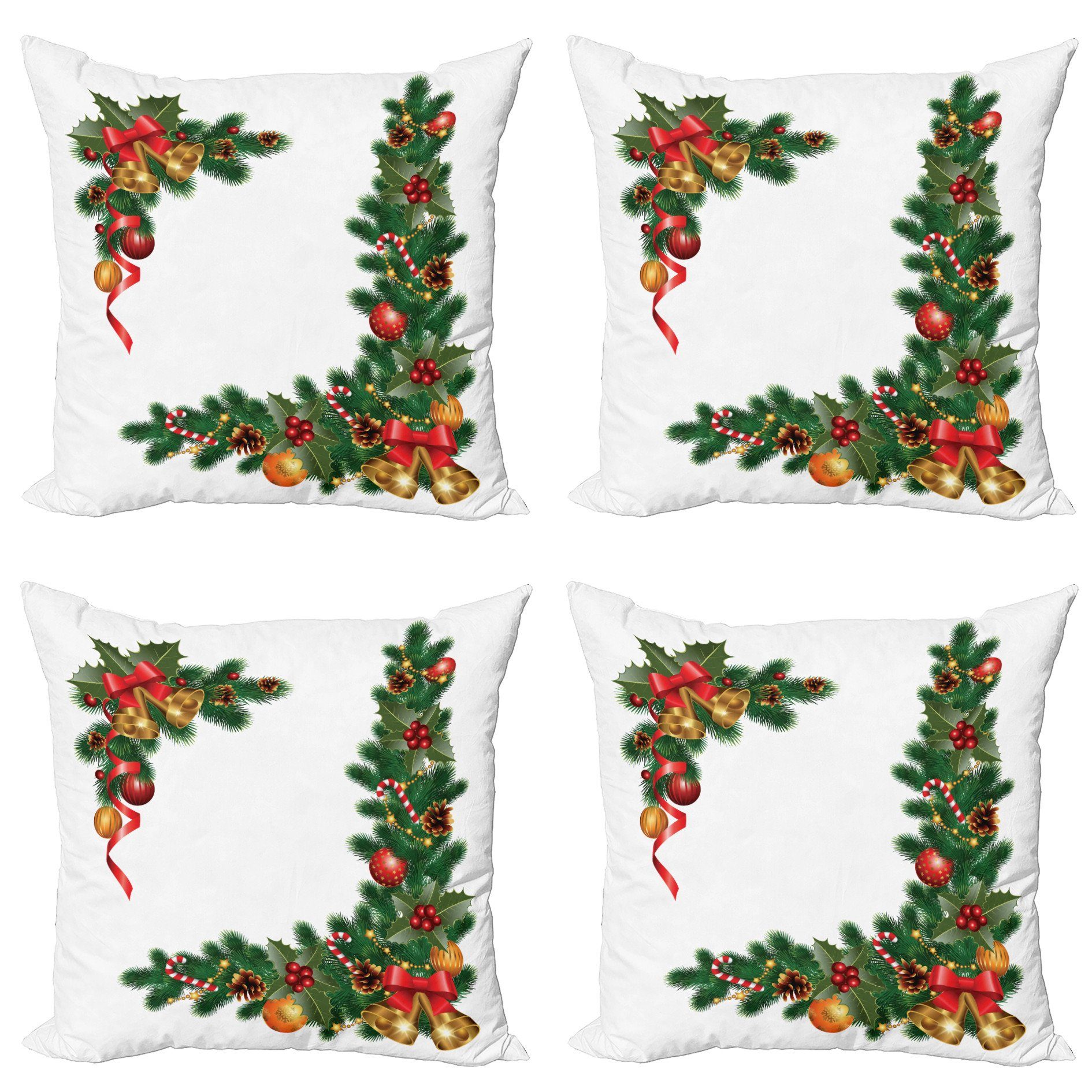 Digitaldruck, Verzierungen Weihnachten Doppelseitiger Kissenbezüge mit Accent Modern Stück), (4 Bäume Abakuhaus