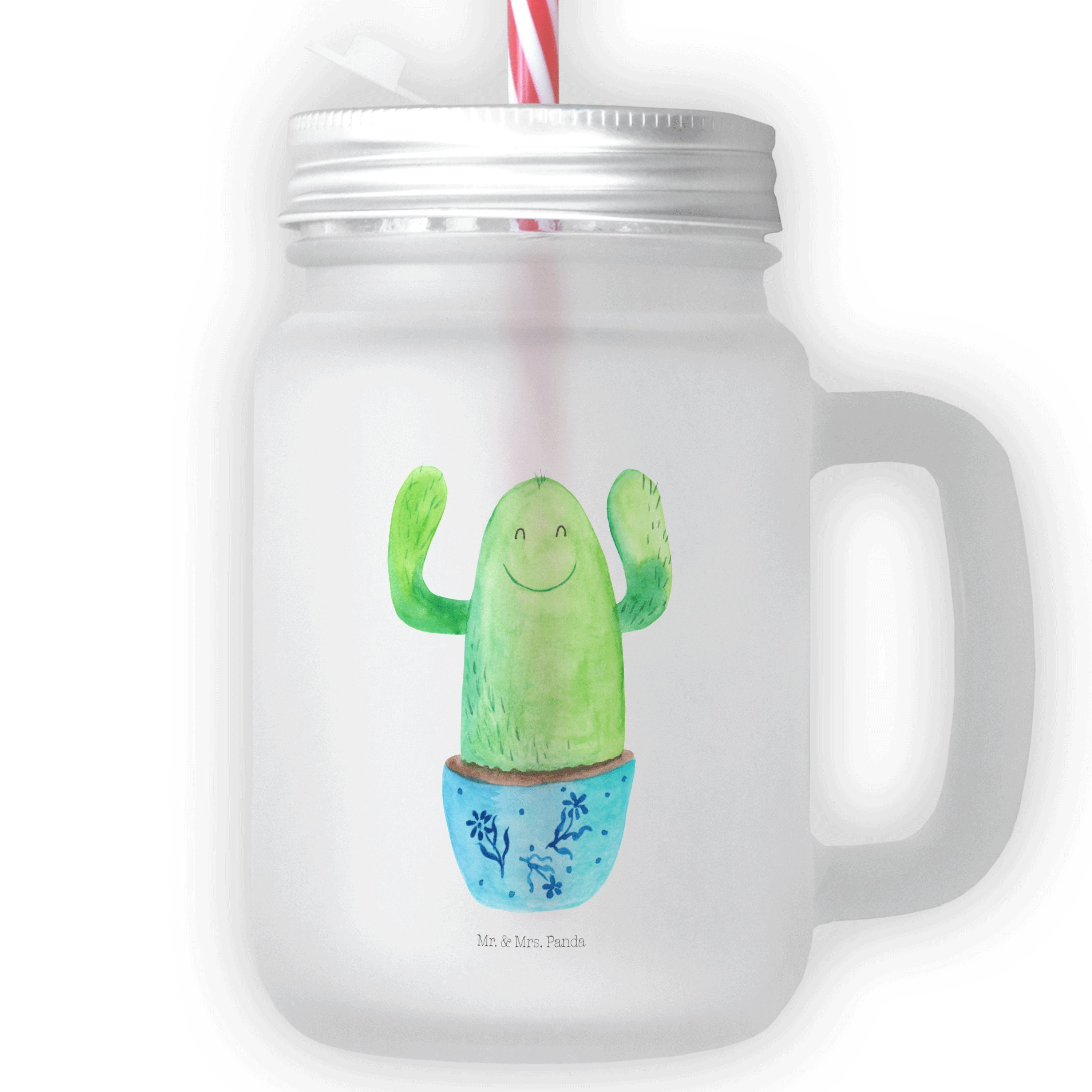 Mr. Kaktus Cocktail-Glas, Glas Premium Mutter, Glas Geschenk, - Transparent Happy - Mrs. & Kakteen, Panda