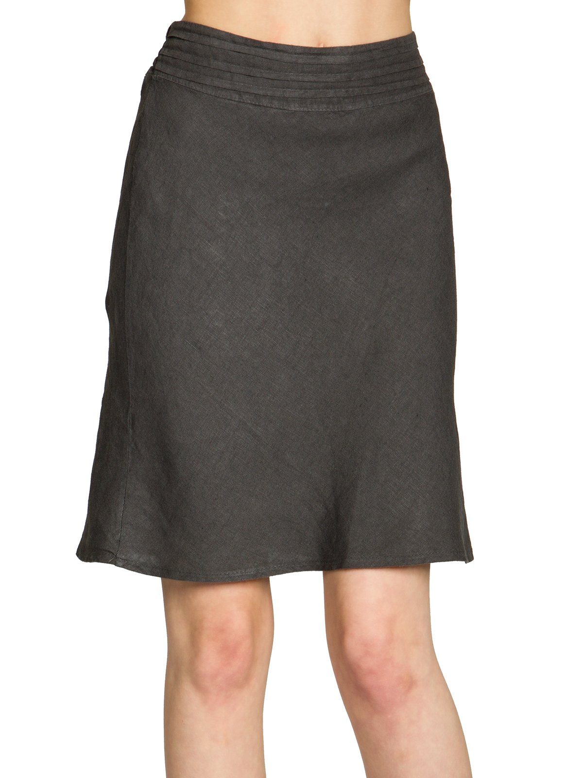 Caspar Faltenrock RO021 eleganter Damen Leinenrock mit hohem elastischem Bund - Made in Italy