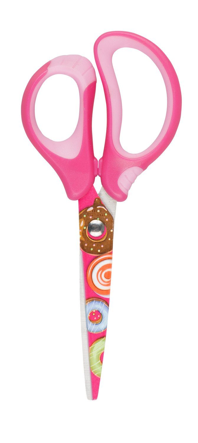 Idena Papierscheren Idena 14027 - Softschere mit Donut-Motiv, rosa, 1 Stück