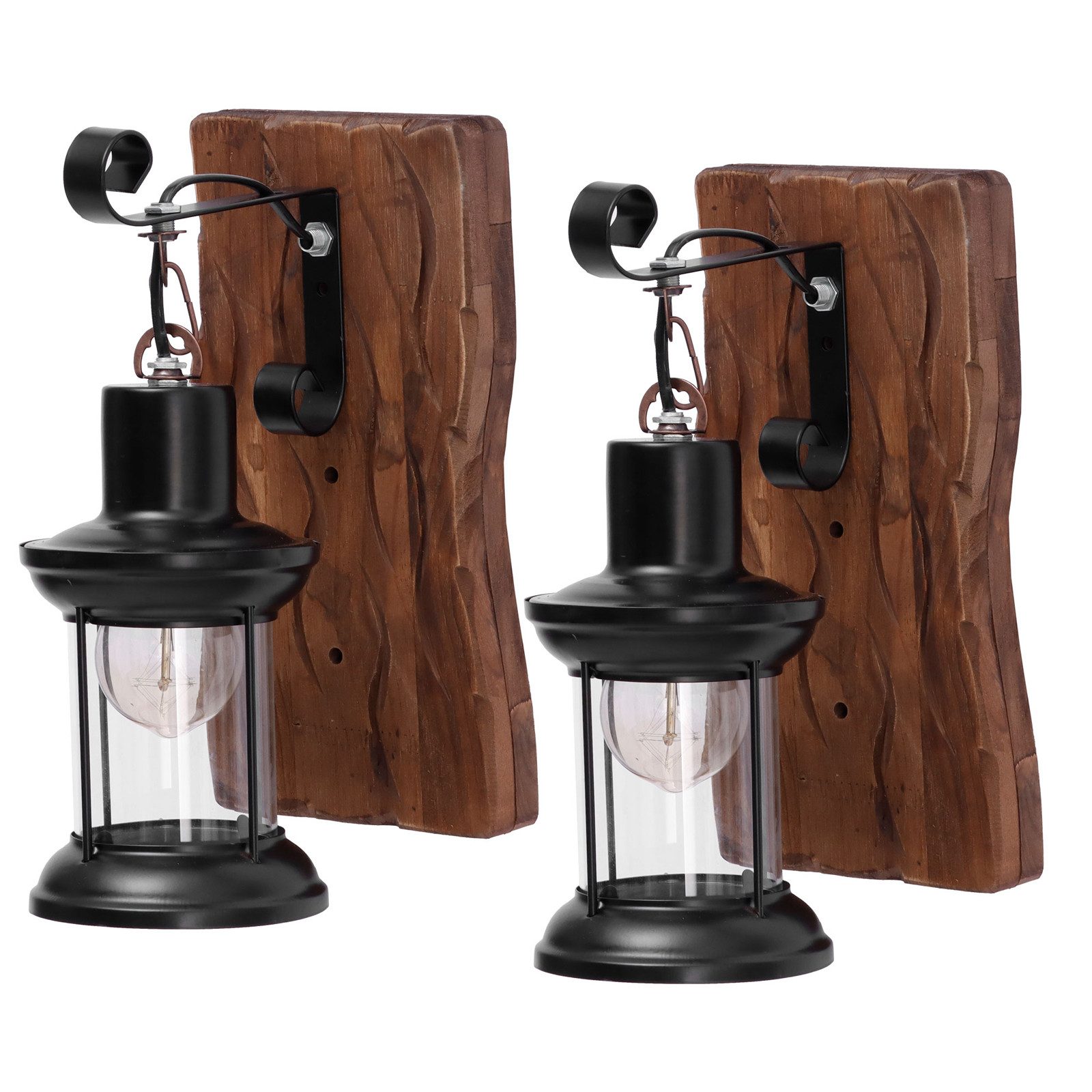 BlingBin Wandleuchte Holz Retro Wandlampe Nostalgische günstig online kaufen