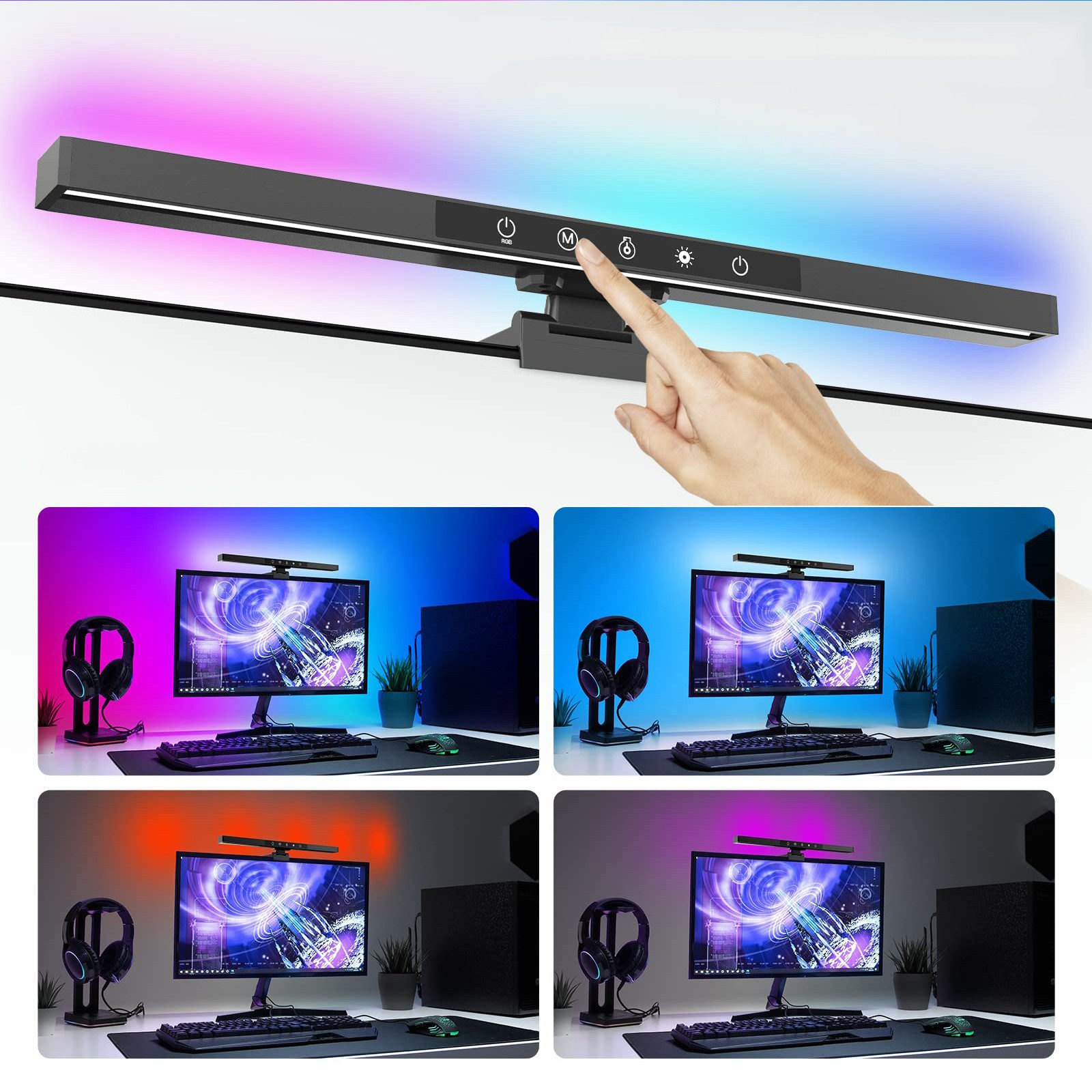 LMaxhome LED Lichtleiste RGB Smart Computer Monitor Schreibtischlampe USB B günstig online kaufen