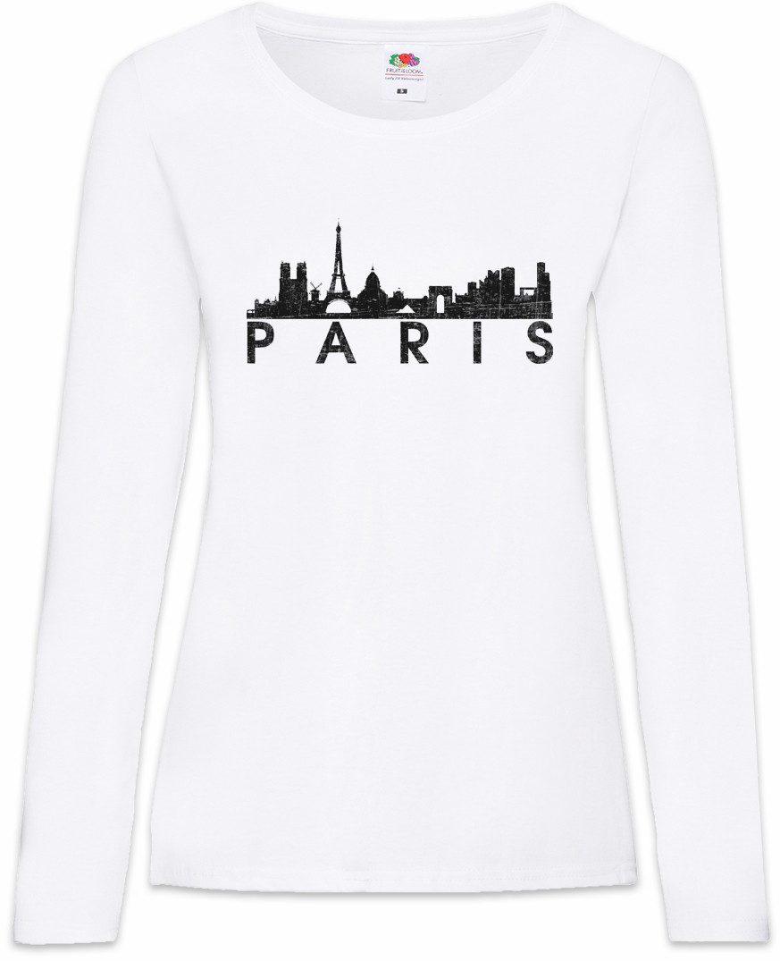 Langarmshirt Skyline Paris Damen Langarmshirt Stadt City Ville Eifelturm Frankreich
