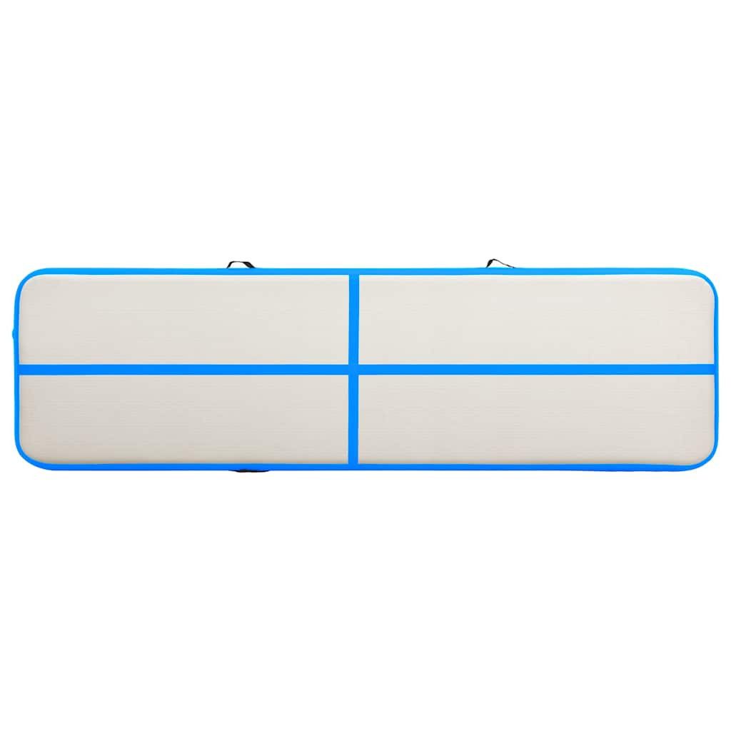vidaXL Gymnastikmatte Aufblasbare Gymnastikmatte mit Pumpe 600x100x20 cm PVC Blau (1-St)