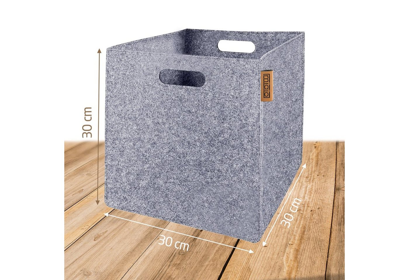 Thumbnail - Miqio Aufbewahrungsbox 4 er Set Filzbox 4 Aufbewahrungskörbe 30 x 30 x 30 cm (4 St), Schadstoffgeprüft. Ökotex zertifizi...