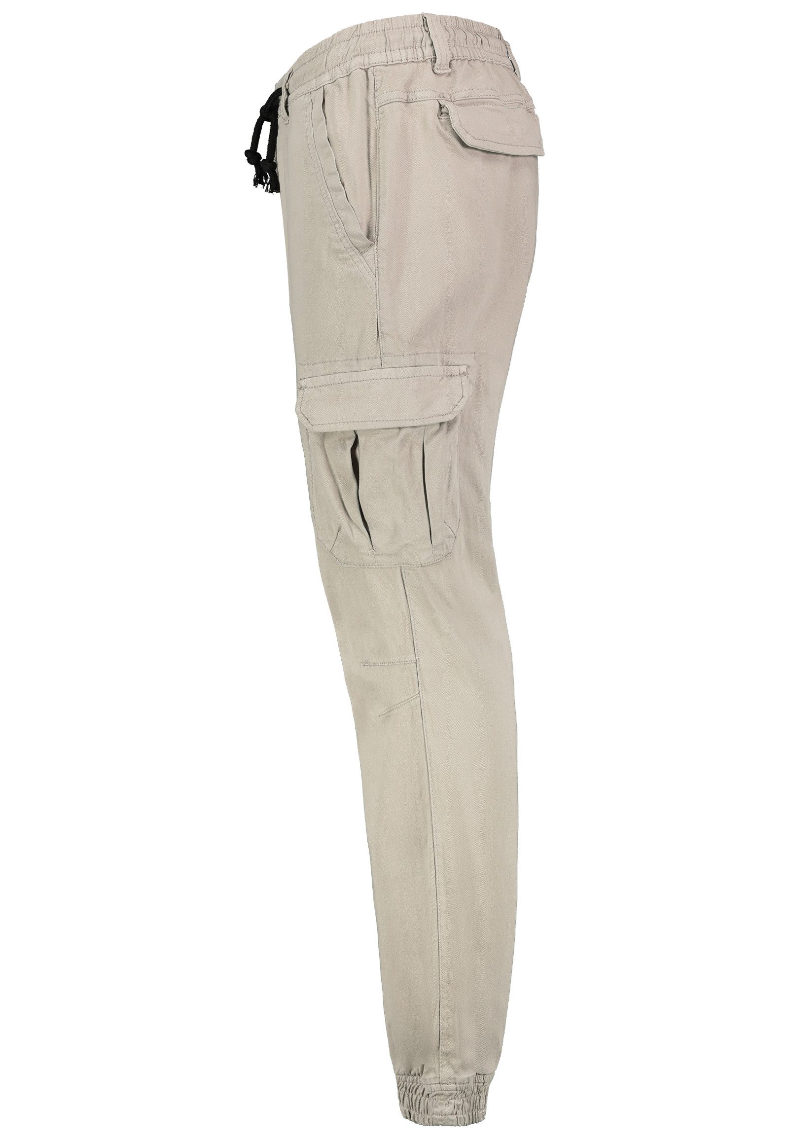 SUBLEVEL Cargohose mit elastischen Bündchen und Kordelzug Jogger Pants