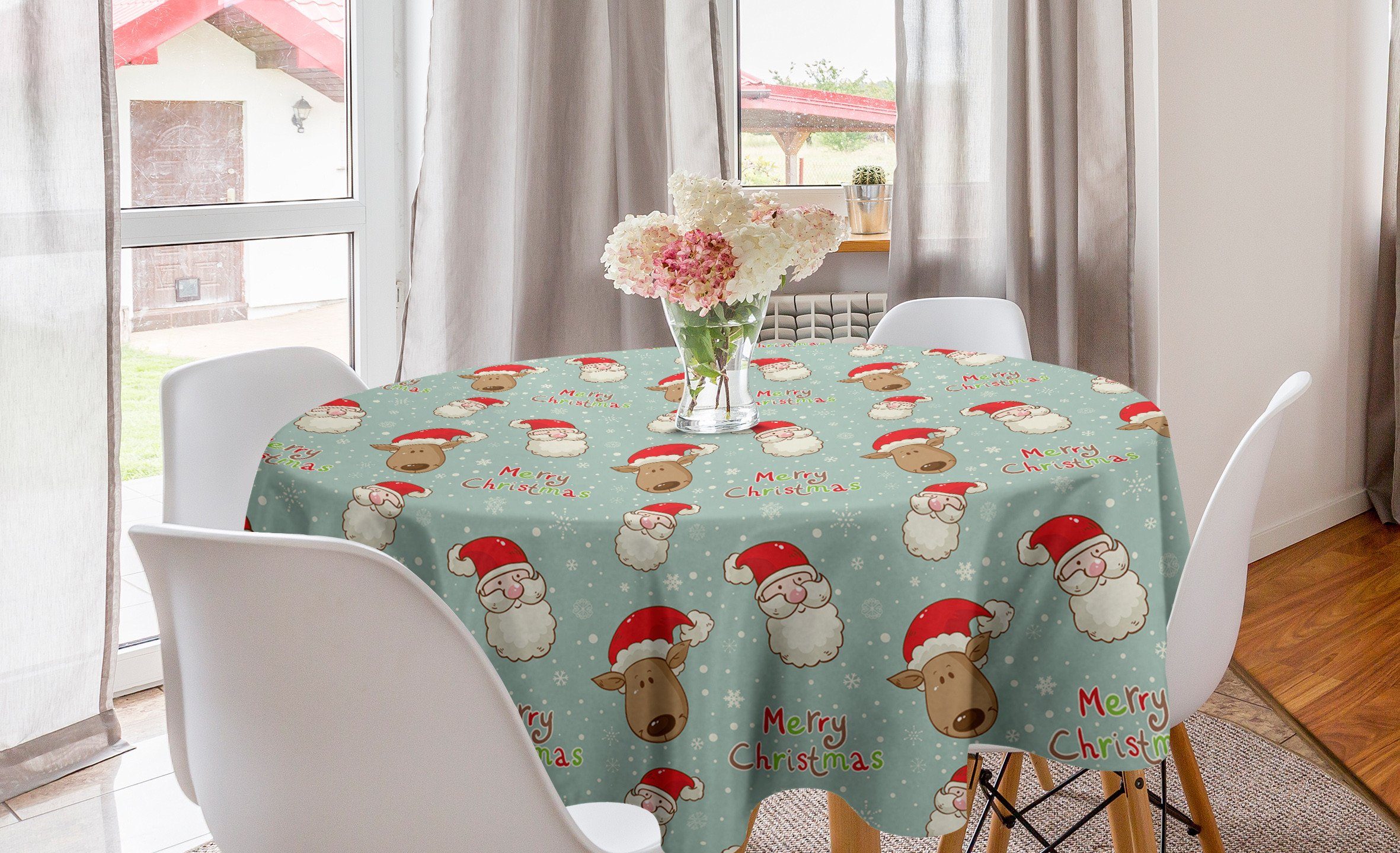 Dekoration, für Tischdecke Sankt Kreis Weihnachten Weinlese Deer Abdeckung Abakuhaus Küche Tischdecke Esszimmer
