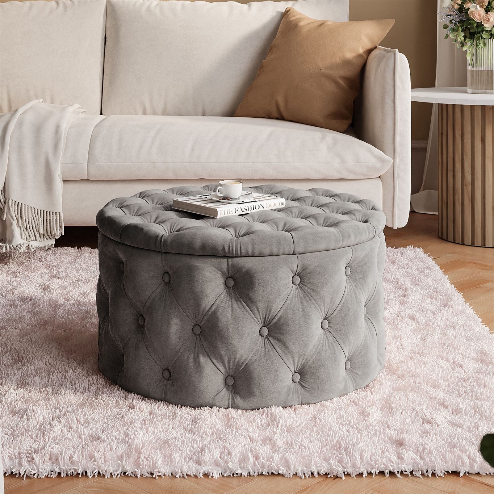 Lookway Hocker CHESTERFIELD runder gesteppter mit günstig online kaufen