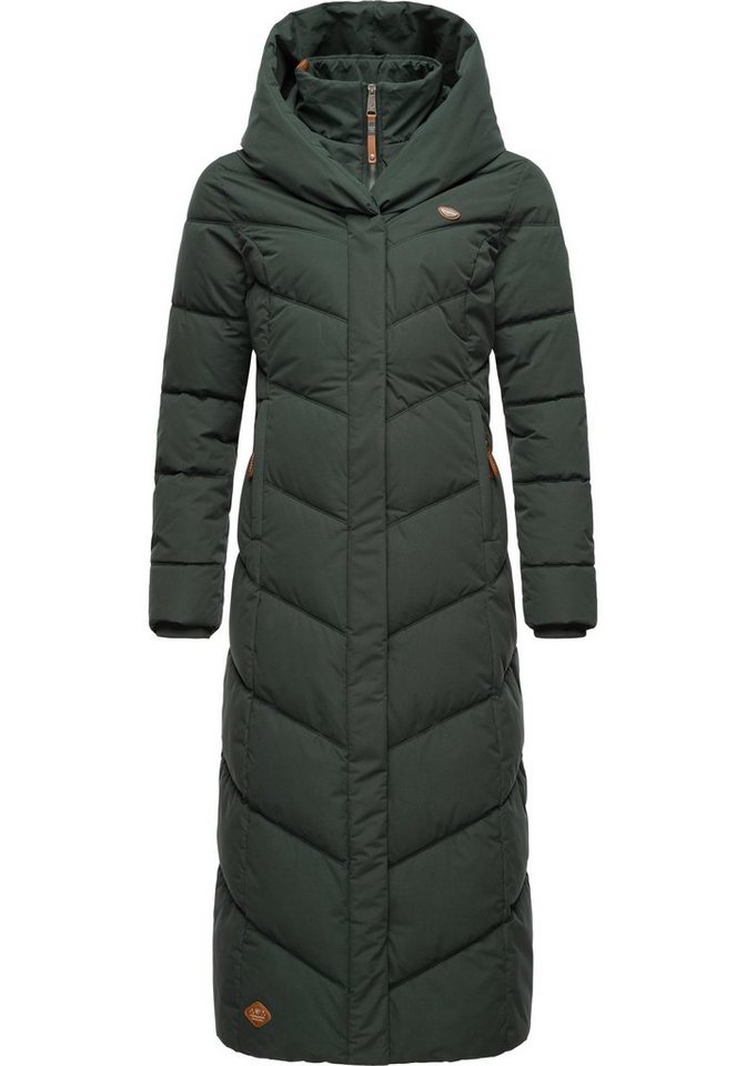 Ragwear Steppmantel Natalka Extralong Gesteppter Damen Mantel mit Kapuze,  Stylischer Winterparka - echtes Lieblingsteil für den Winter