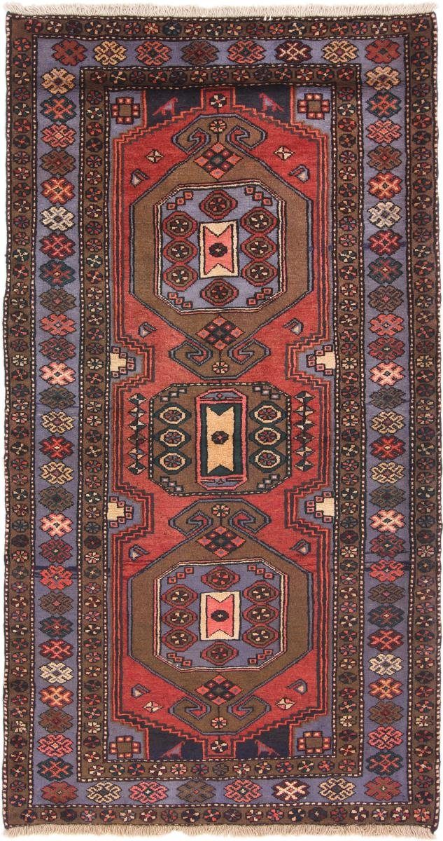 mm Orientteppich Nain Läufer, Handgeknüpfter 109x205 8 Höhe: Perserteppich Trading, rechteckig, / Hamadan Orientteppich