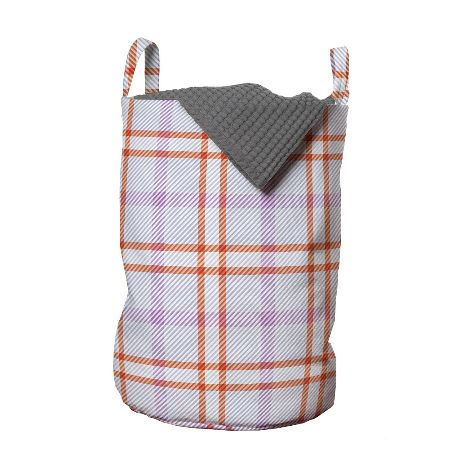 Abakuhaus Wäschesäckchen Wäschekorb mit Griffen Kordelzugverschluss für Waschsalons, Plaid Soft-Streifen in Karo-Muster | Wäschesäcke