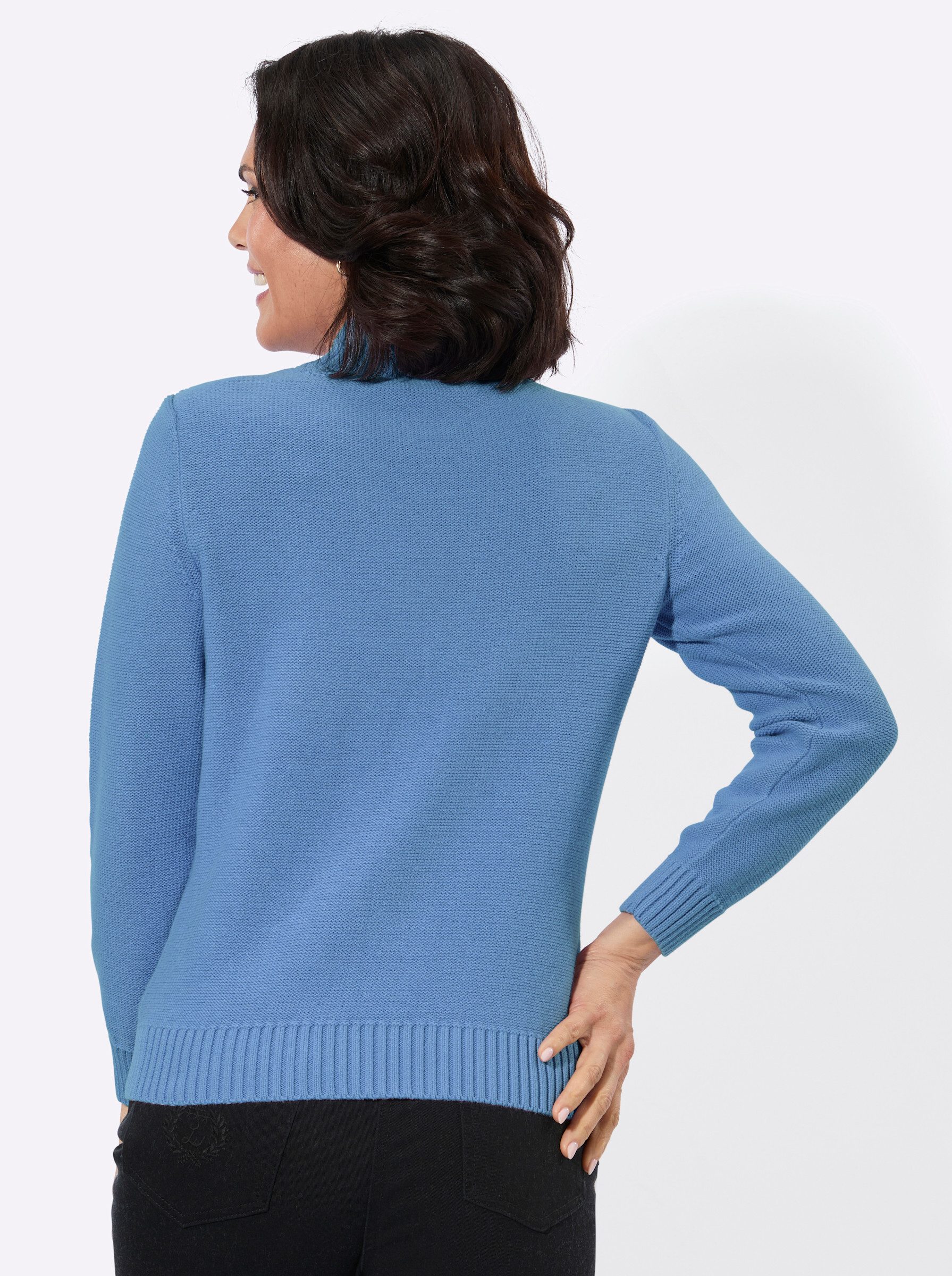 Witt Strickpullover Stehkragen-Pullover Langarm Rippoptik, Struktur