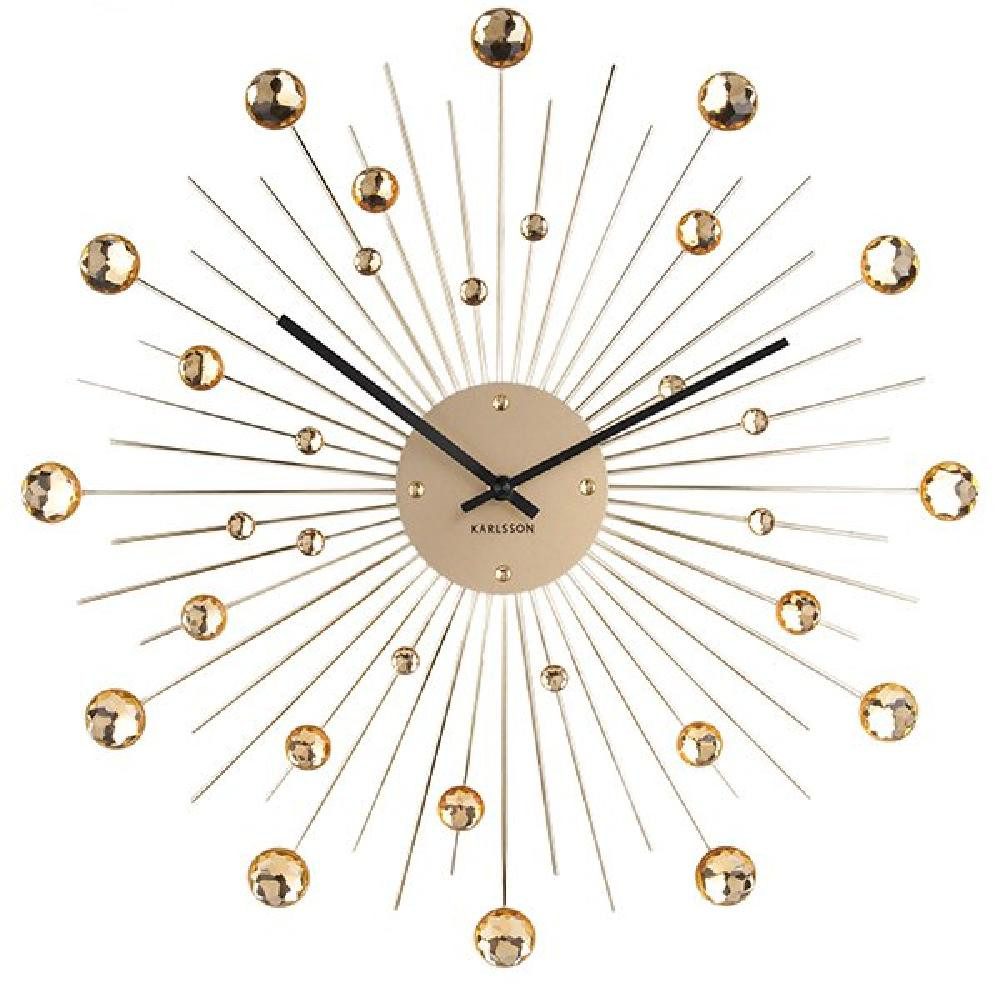 Karlsson Uhr Wanduhr Wall Sunburst Crystal Gold
