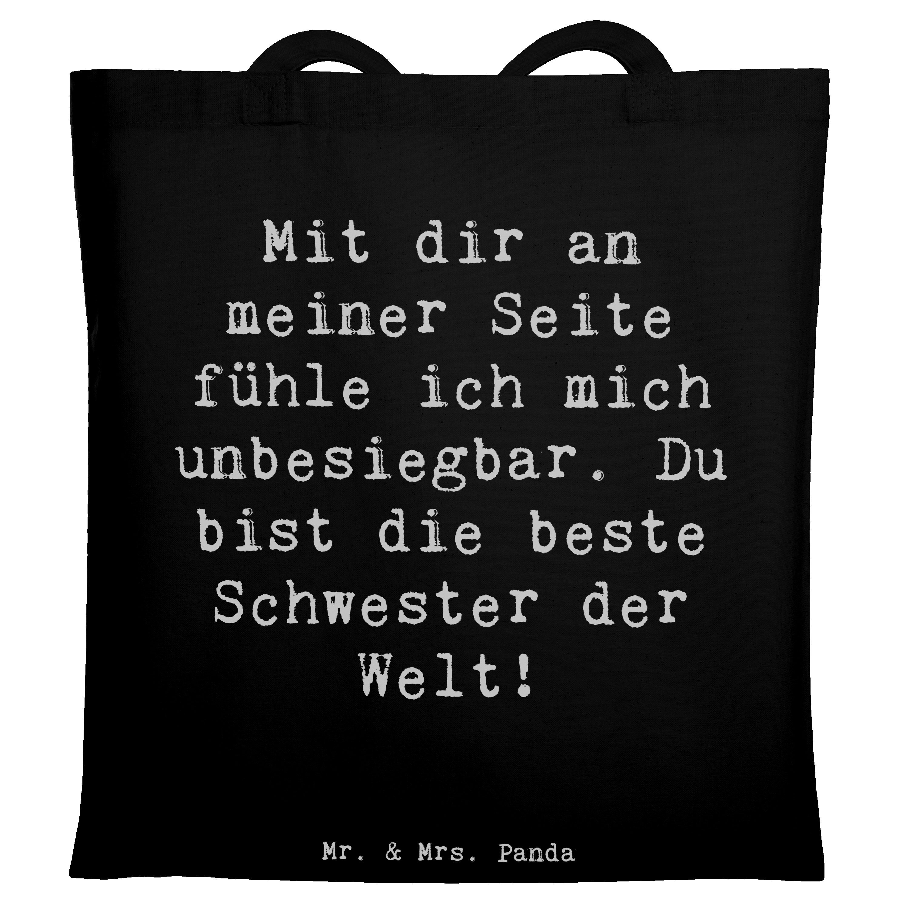 Tragetasche Spruch Beste Schwester, dokumententasche, Schwarz, Shopping Tasche, B
