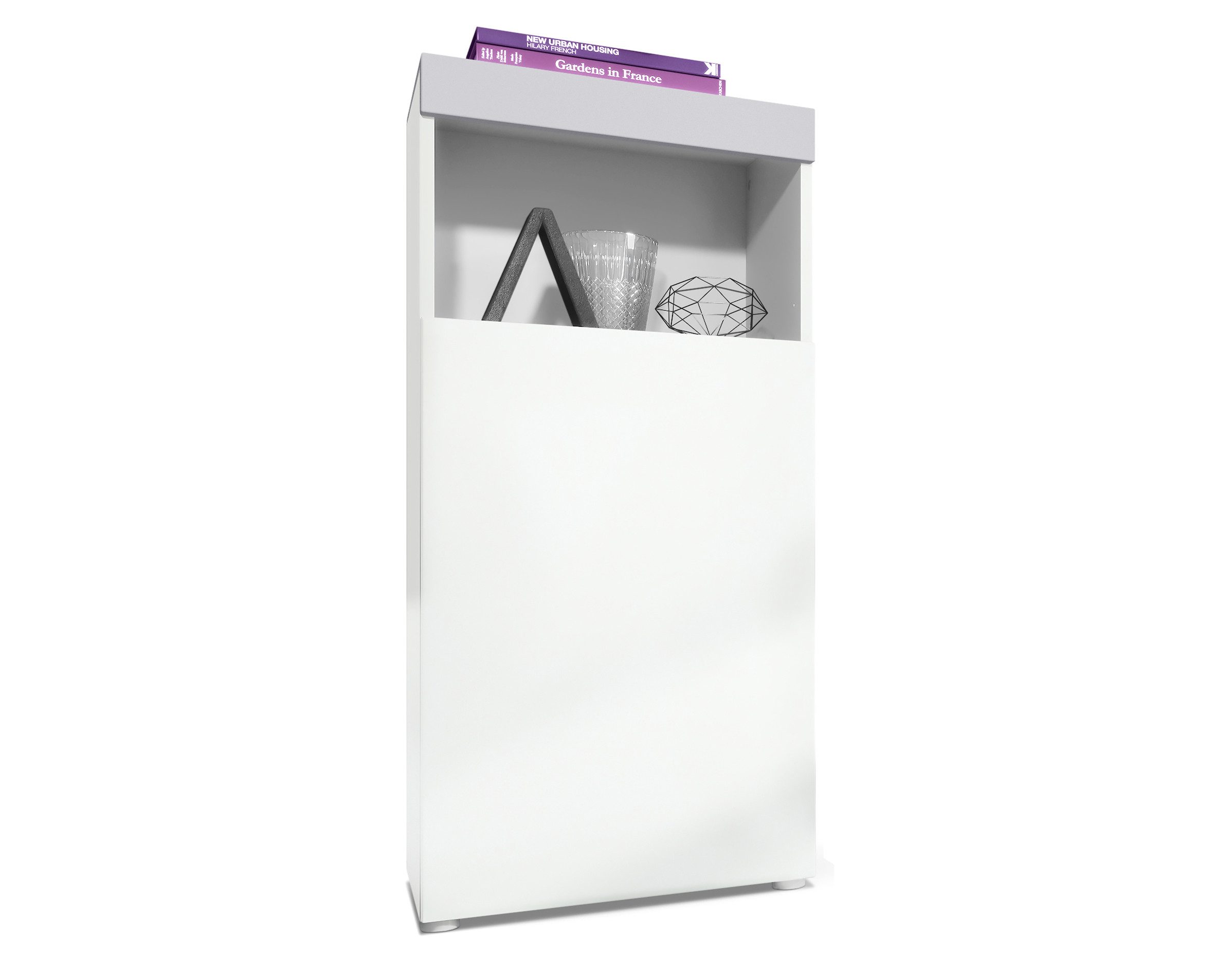 Vladon Standvitrine Pure (Vitrine, Korpus, Hellgrau günstig online kaufen