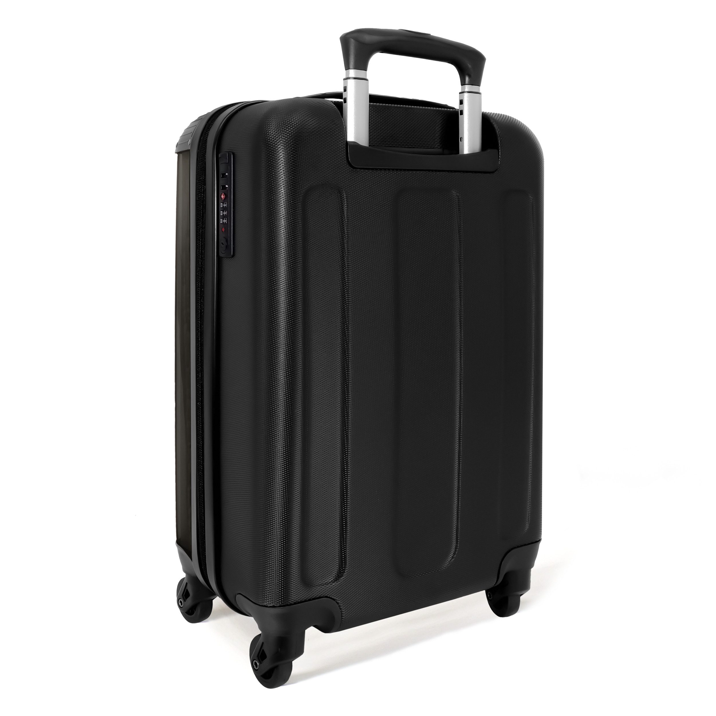 NoBoringSuitcases.com© Hartschalen-Trolley Alte Tresortür mit stählernem Drehrad 55x35x20cm, 4 Rollen, Reisetasche mit Rollen, Koffer Handgepäck Flugzeug