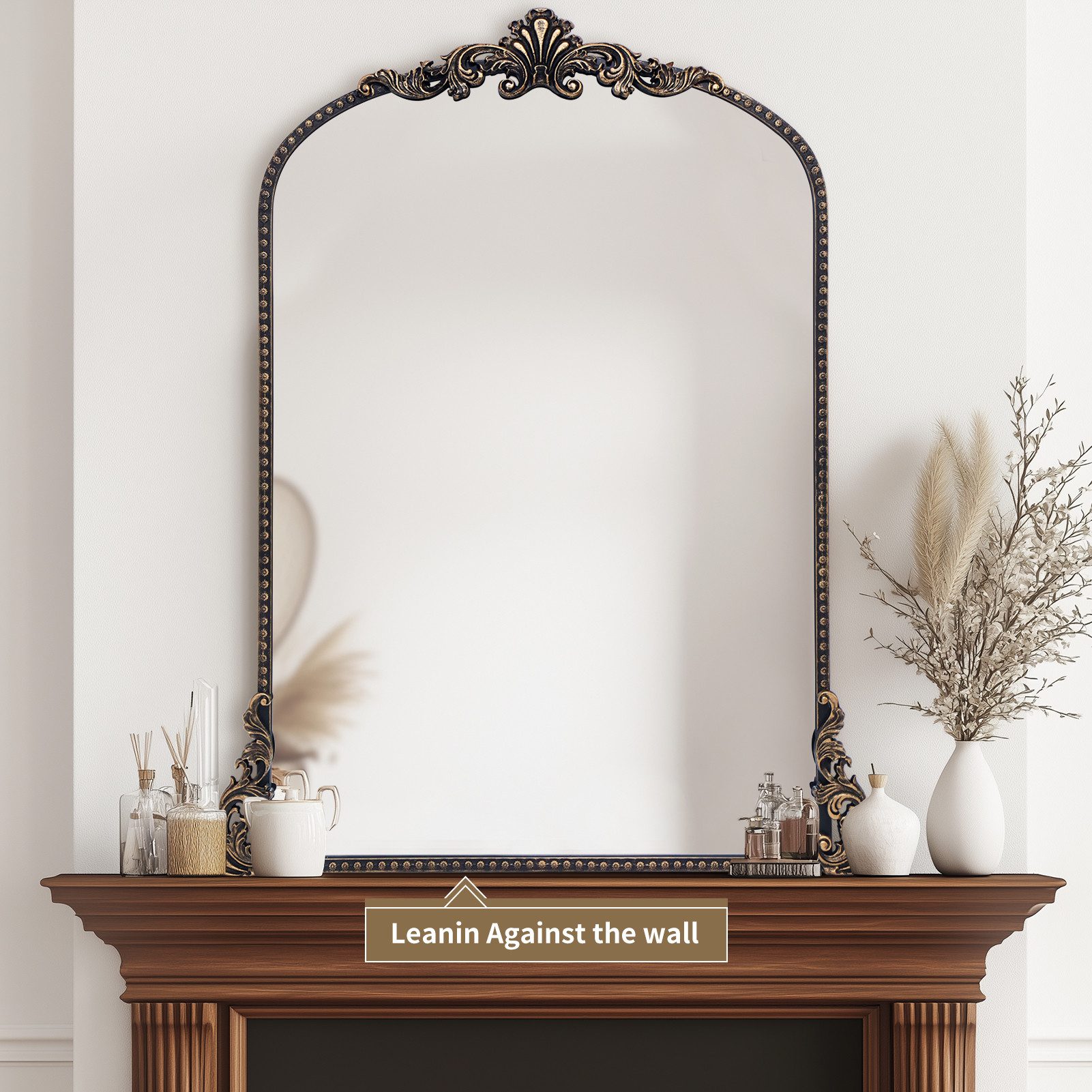 G-LEAF Wandspiegel Bogen-Wandspiegel, antiker Spiegel im Barockstil (1-St), günstig online kaufen